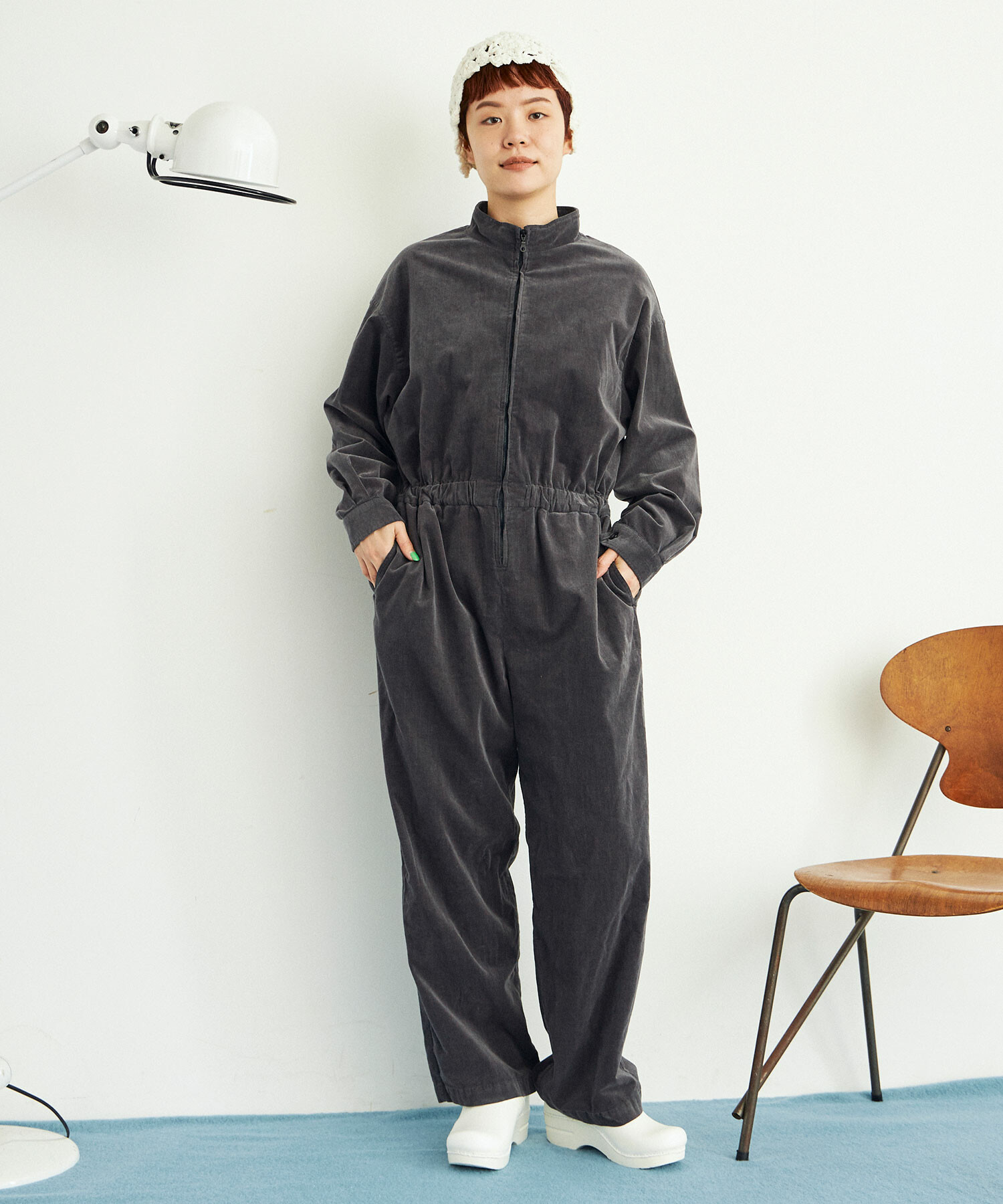 AMBIDEX Store ○スラブ別珍 製品染 ジャンプスーツ(F COFFEE): buoybuoy