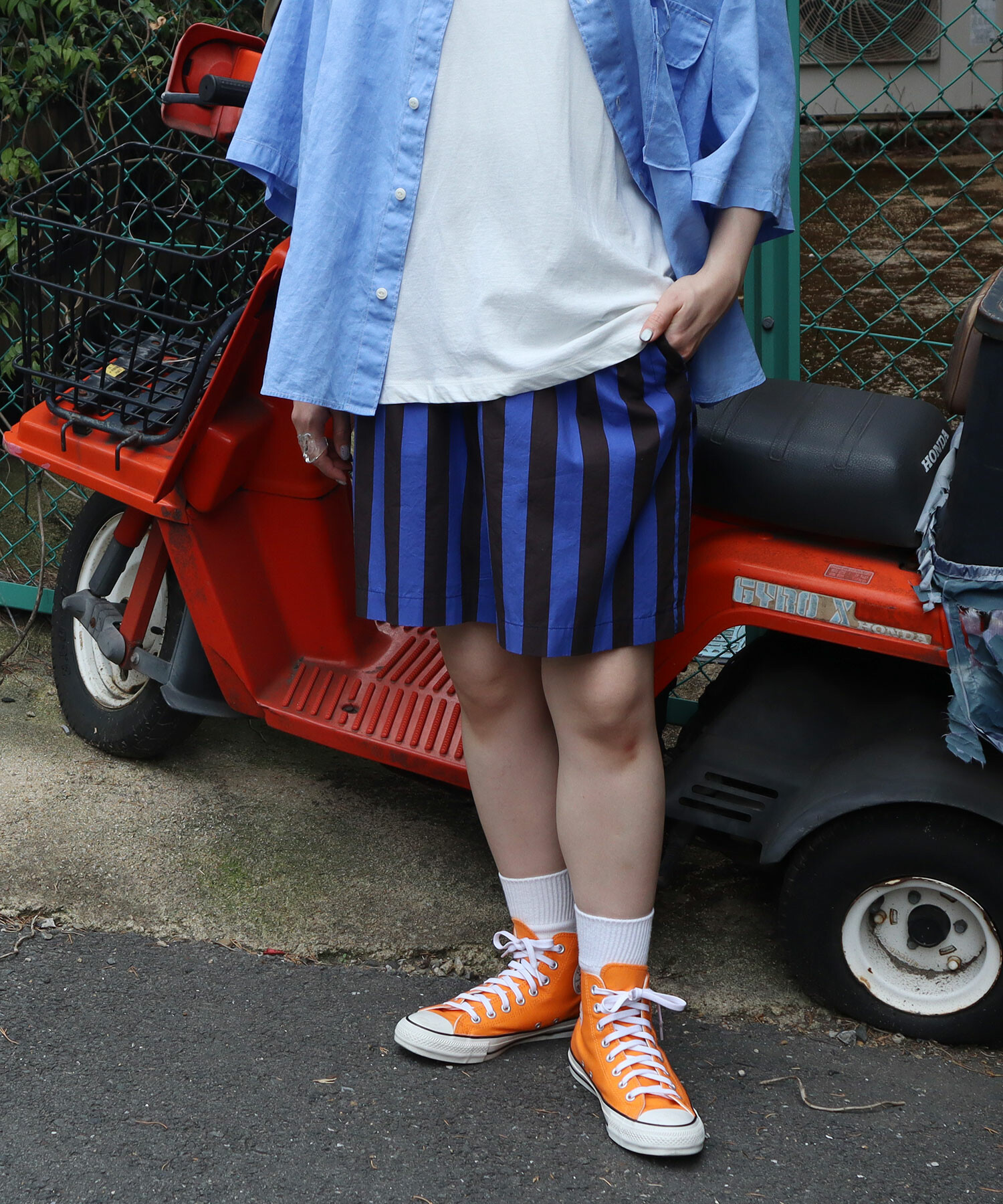 NAVY STRIPE model:164cm