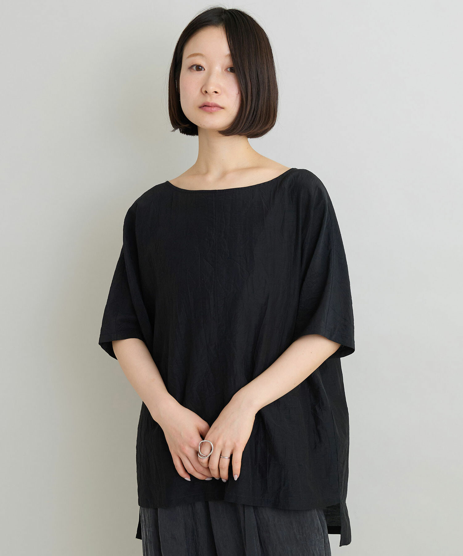 コットンリネンクロップド2wayブラウス(FREE WHITE): ETRE TOKYO