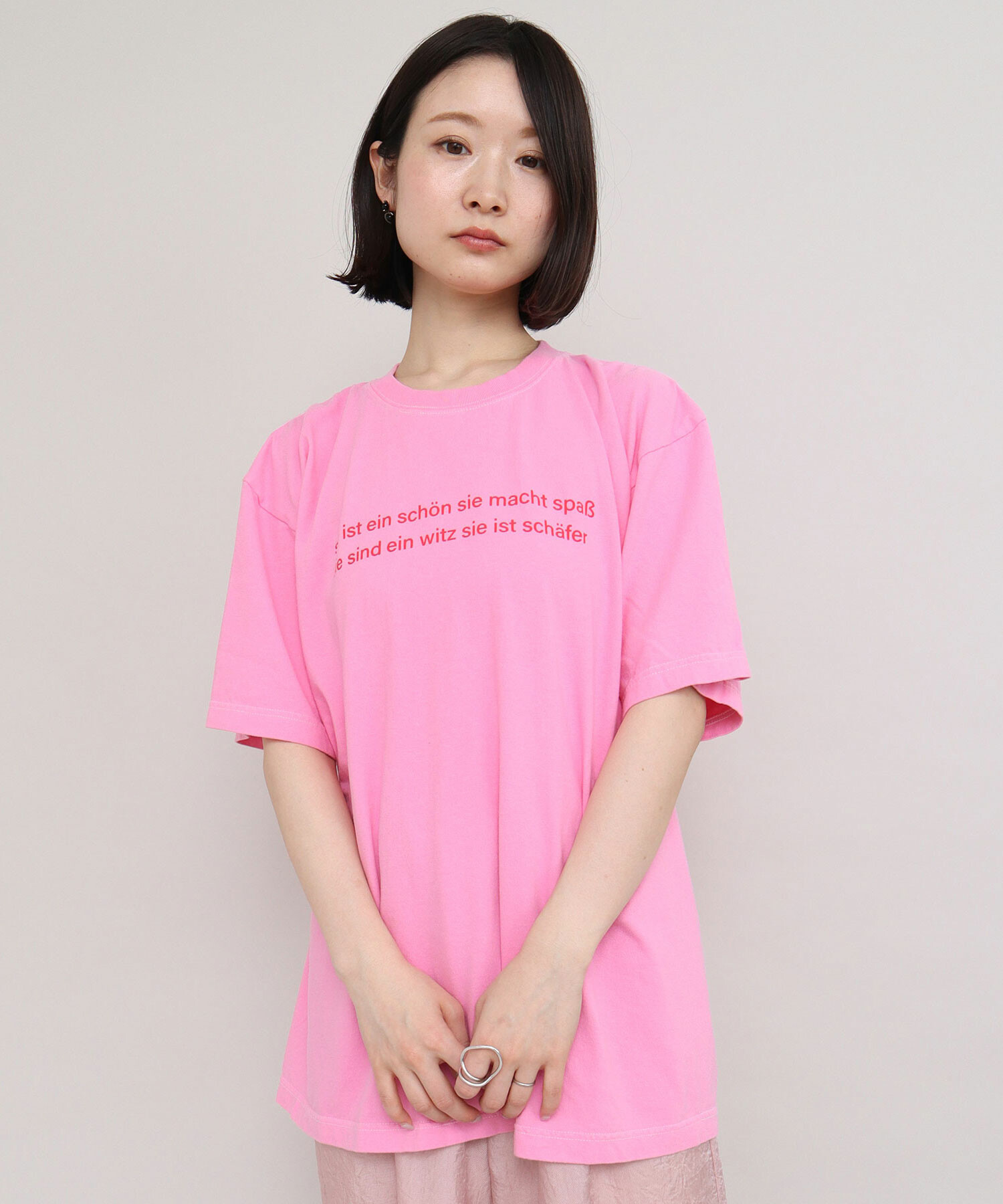 AMBIDEX Store 〇製品染めロゴプリント BIG Tシャツ(F シロ): iki