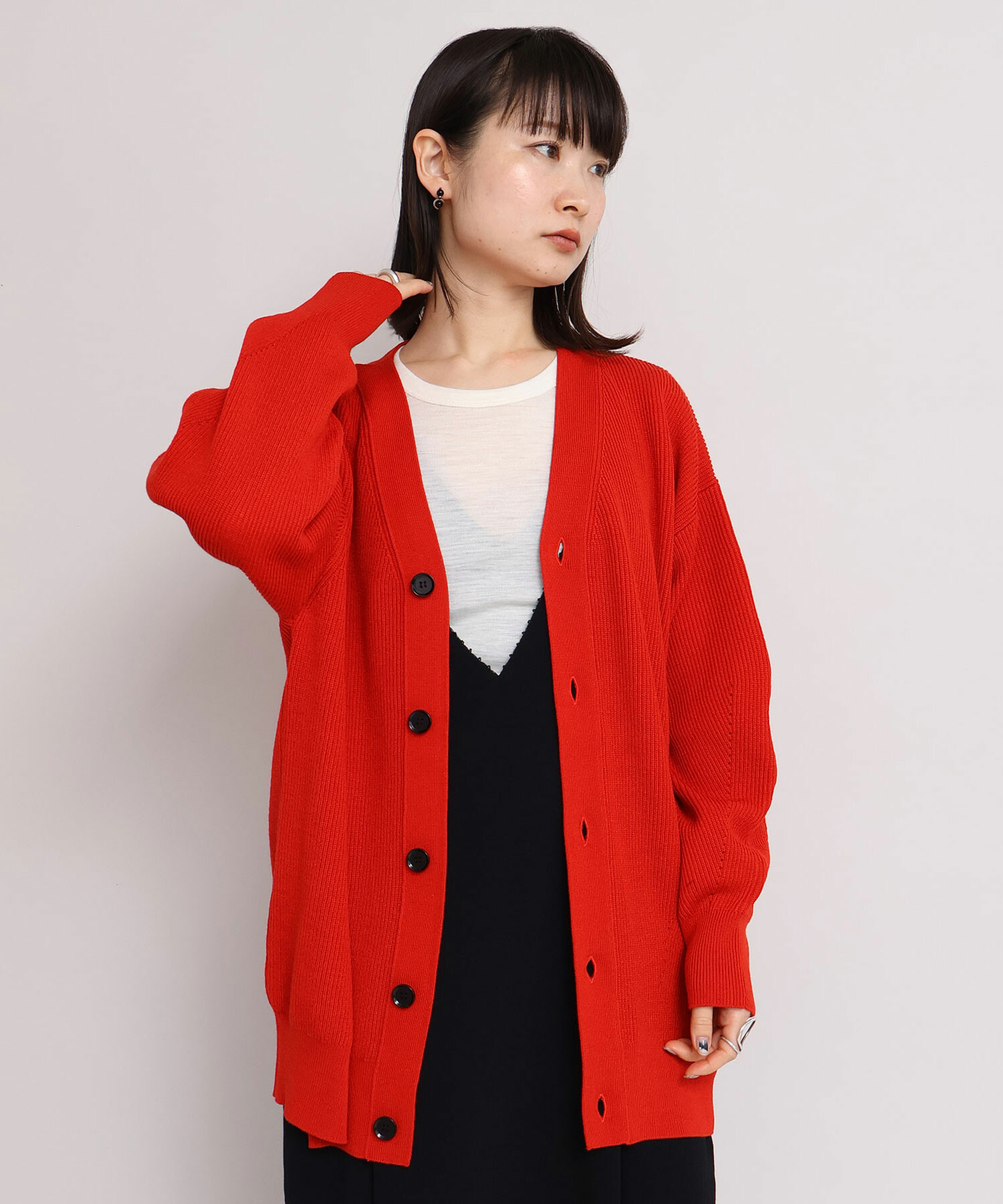 AMBIDEX Store BOUND WOOL Vネック BIGカーディガン(F キナリ): iki