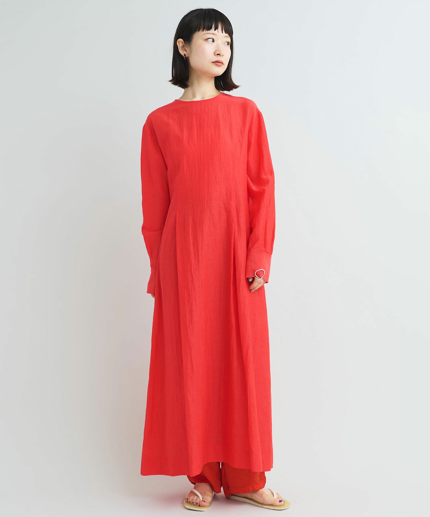 プランテーション　しわ加工ロングワンピース プランテーション しわ加工ロングワンピース Plantation