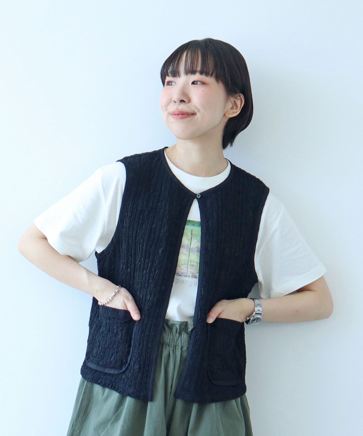 AMBIDEX Store ○【WEB別注カラー】ストライプ刺繍 ベスト