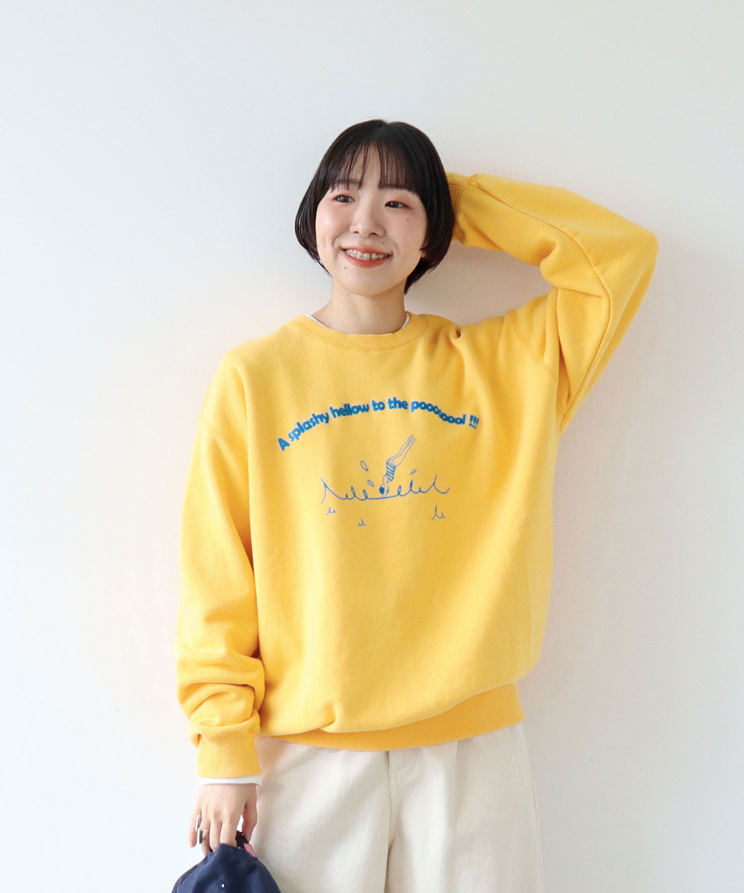 MICA & DEAL イエロースウェット フリーサイズ AMBIDEX Store ○A splashy hellow to the poooooool !!! スウェット