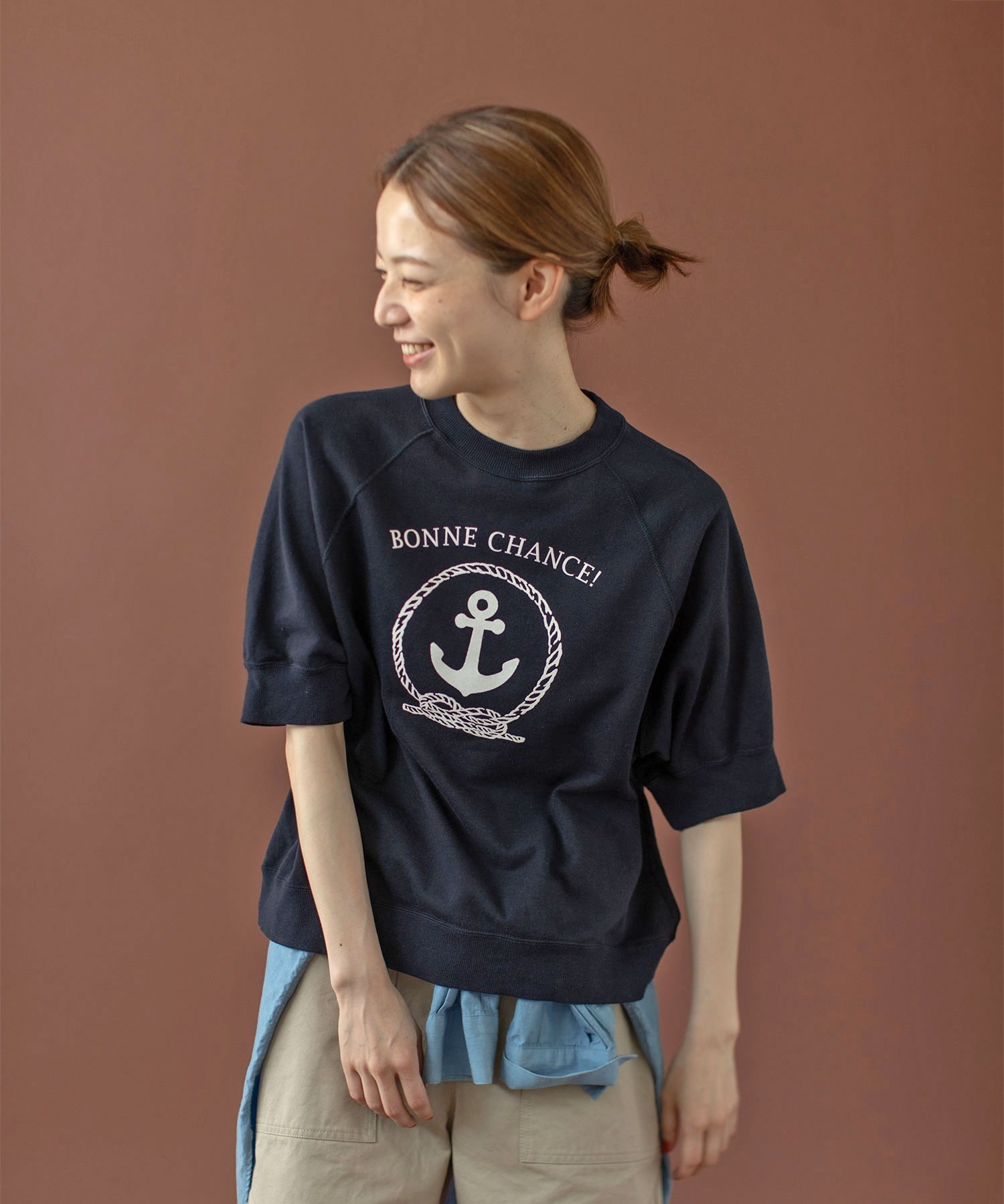 AMBIDEX Store ○BONNE CHANCE ! 半袖裏毛Tシャツ(F シロ): PAR ICI