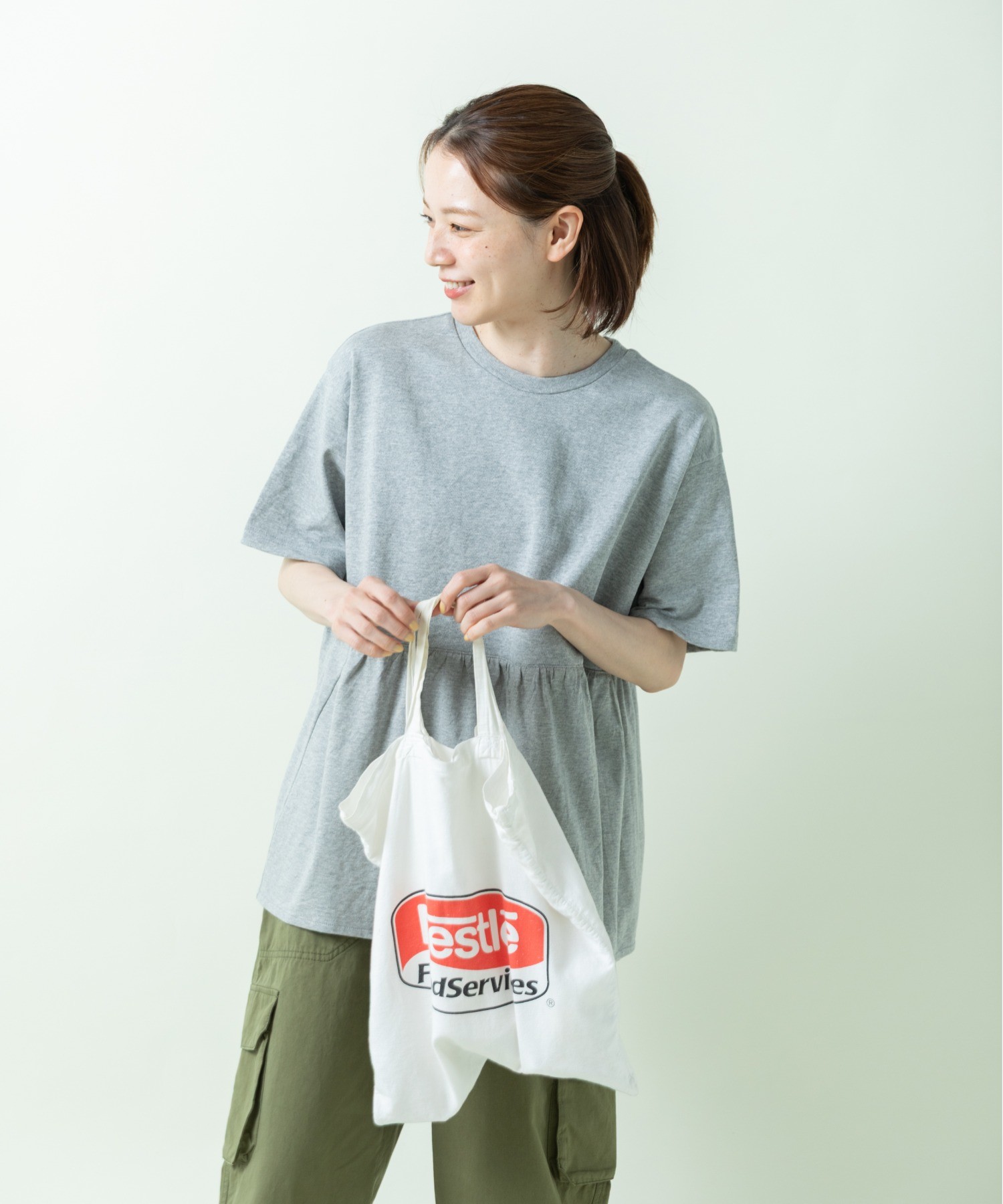 AMBIDEX Store ○デラヴェジャージー 裾フリルTシャツ(F シロ): PAR ICI