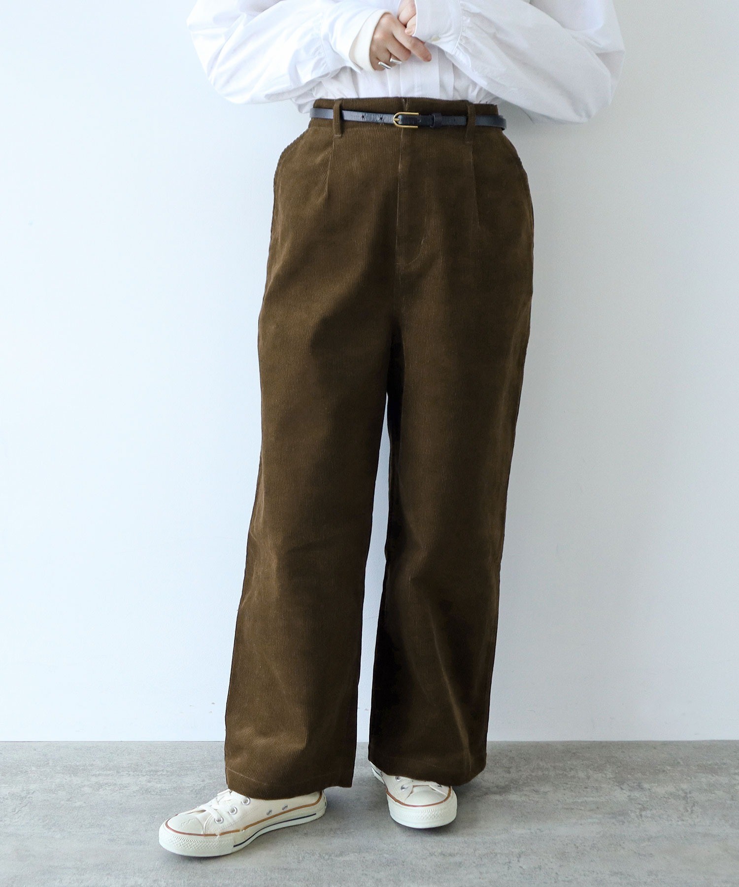 AMBIDEX Store 【WEB限定】○コーデュロイ後ろゴム タックパンツ(F