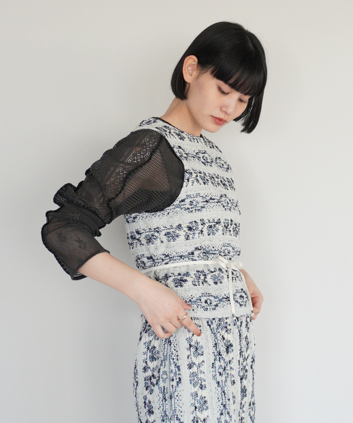 tikitikiページ AMBIDEX Store △〇mix yarn jacquard ベスト(F ピンク): FLAT