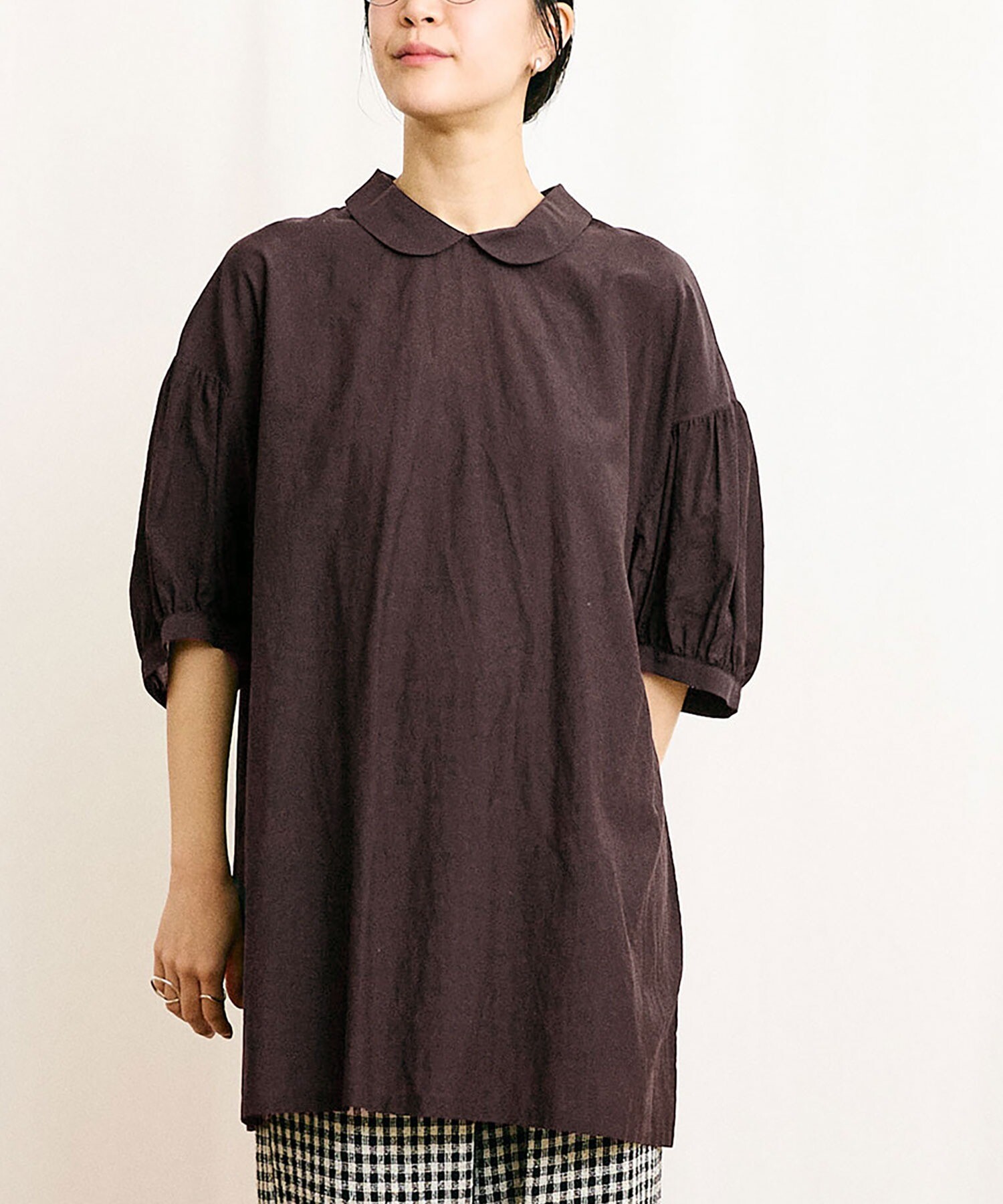 AMBIDEX Store △〇Cotton cupra washer Annie blouse(F キナリ