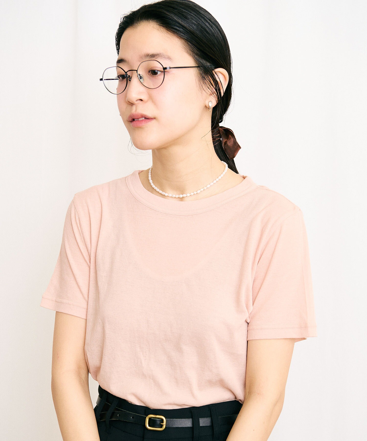 FLOOWM】フラワーロゴ 発泡/刺繍コンビ ビッグシルエット半袖T