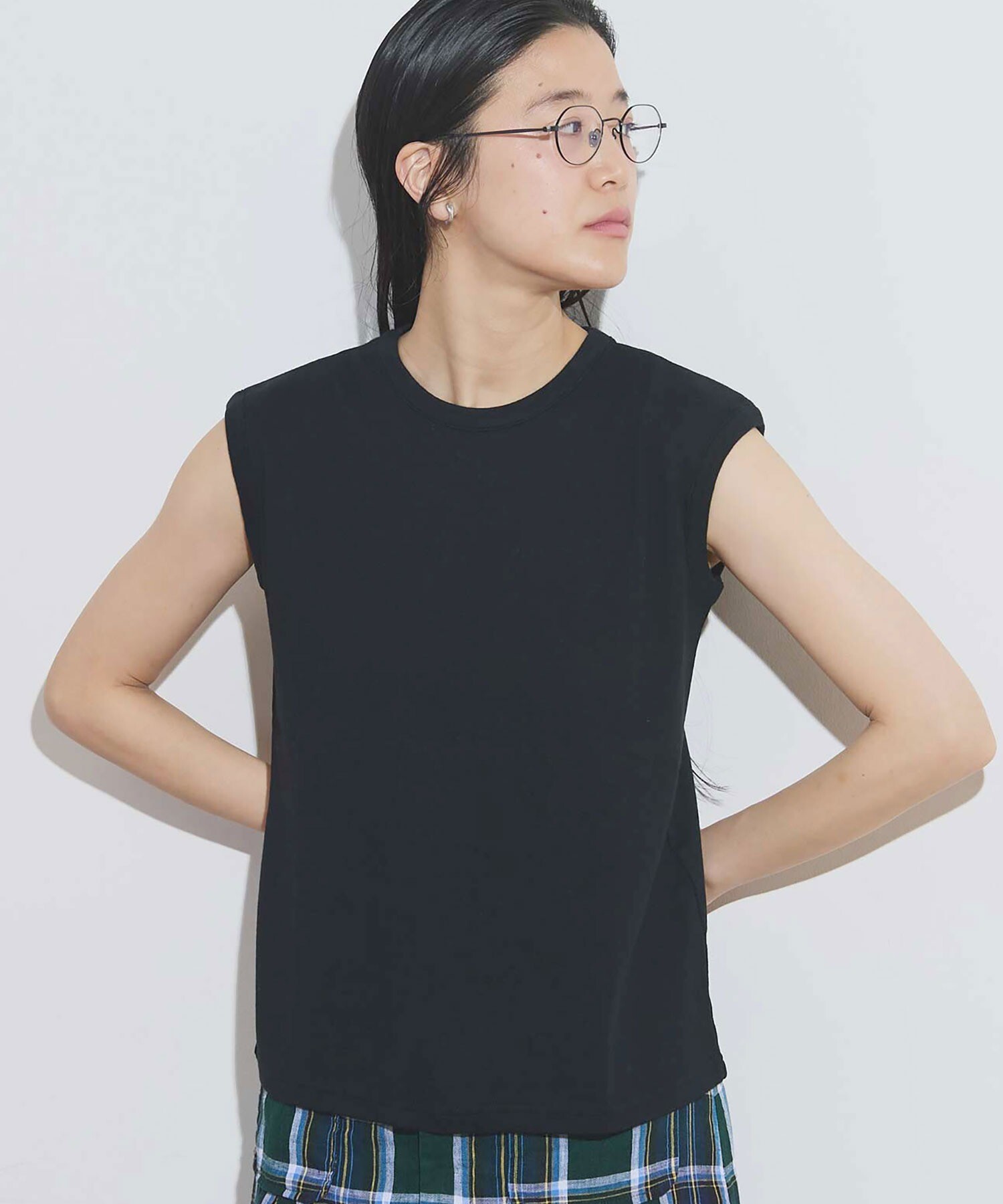 GREED INTERNATIONAL フリンジ 変形トップス AMBIDEX Store GIZA no sleeve (F クロ): l'atelier du savon