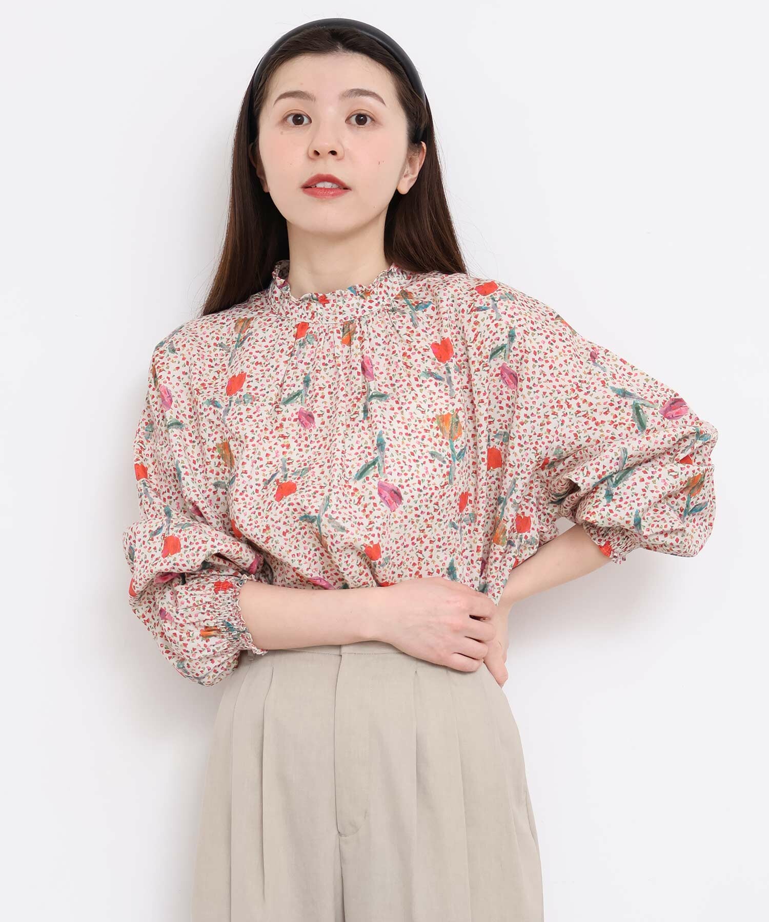 アトリエドゥサボン　思い出プリント　ブラウス l'atelier du savon ] 思い出プリントブラウス＆ワンピース : l
