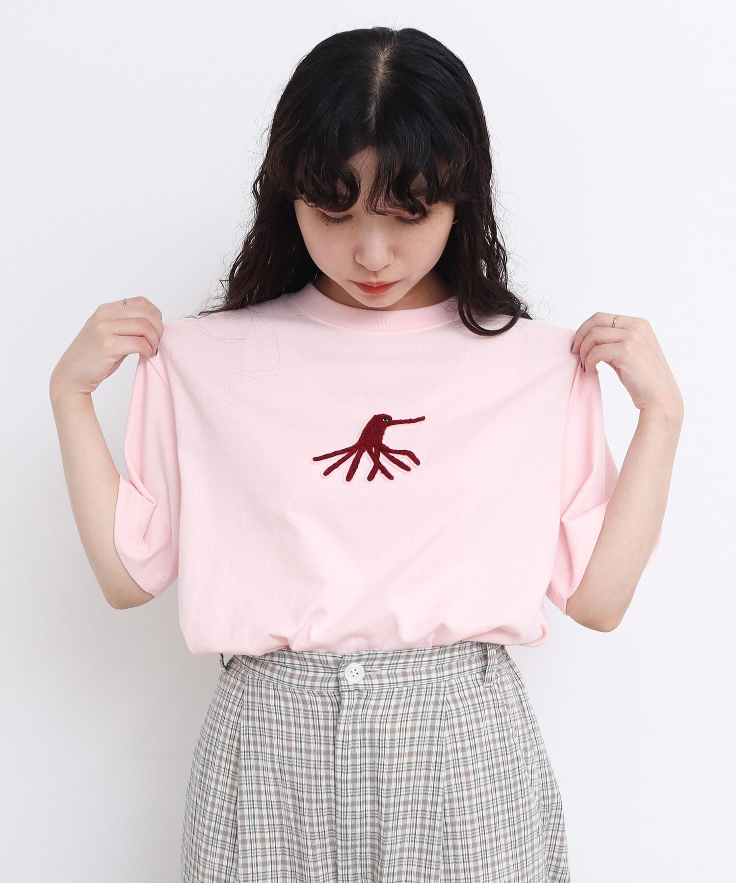 DROPDEAD■アニマル 殺戮 タトゥー柄 袖フリル バンドカラー シャツ L 151702-1：アニマルリンゴ柄Tシャツの通販-ScoLar