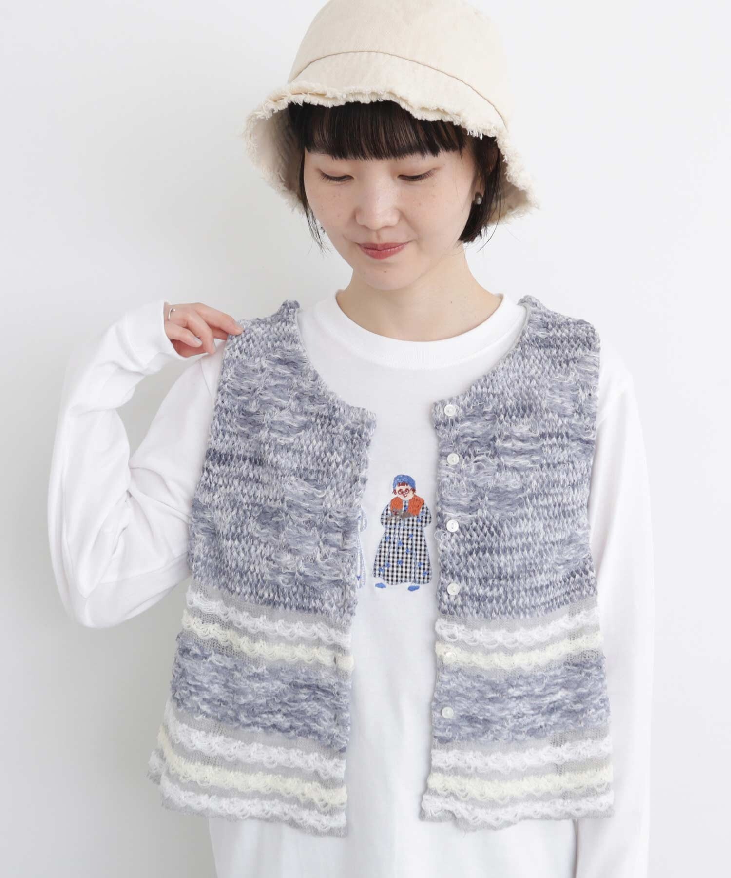 未使用 タグ付き TOKUKO 1er Vol ニットチュニック 刺繍 - メルカリ