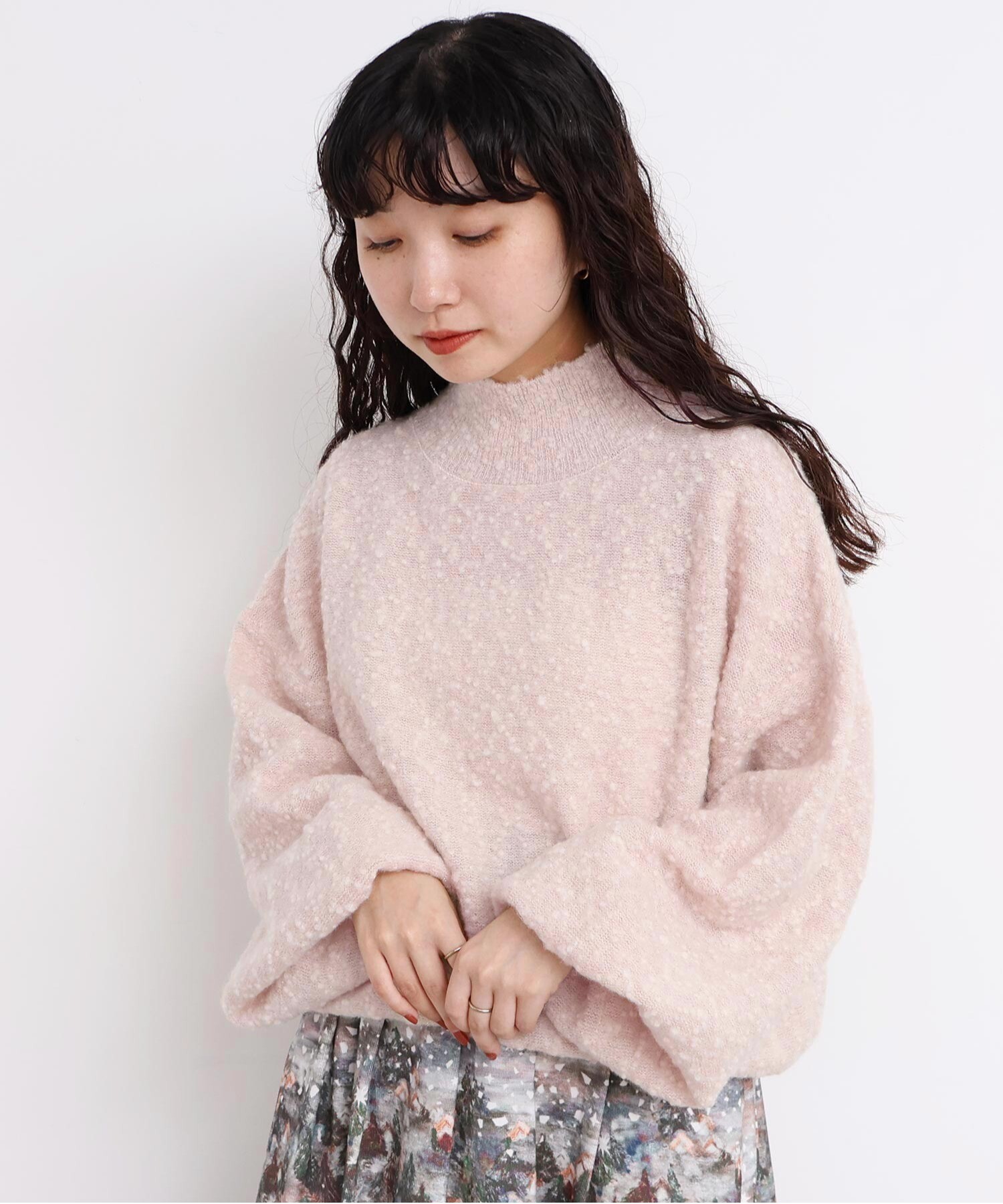 AMBIDEX Store 〇きらっとしたニット ハイネックプルオーバー(F