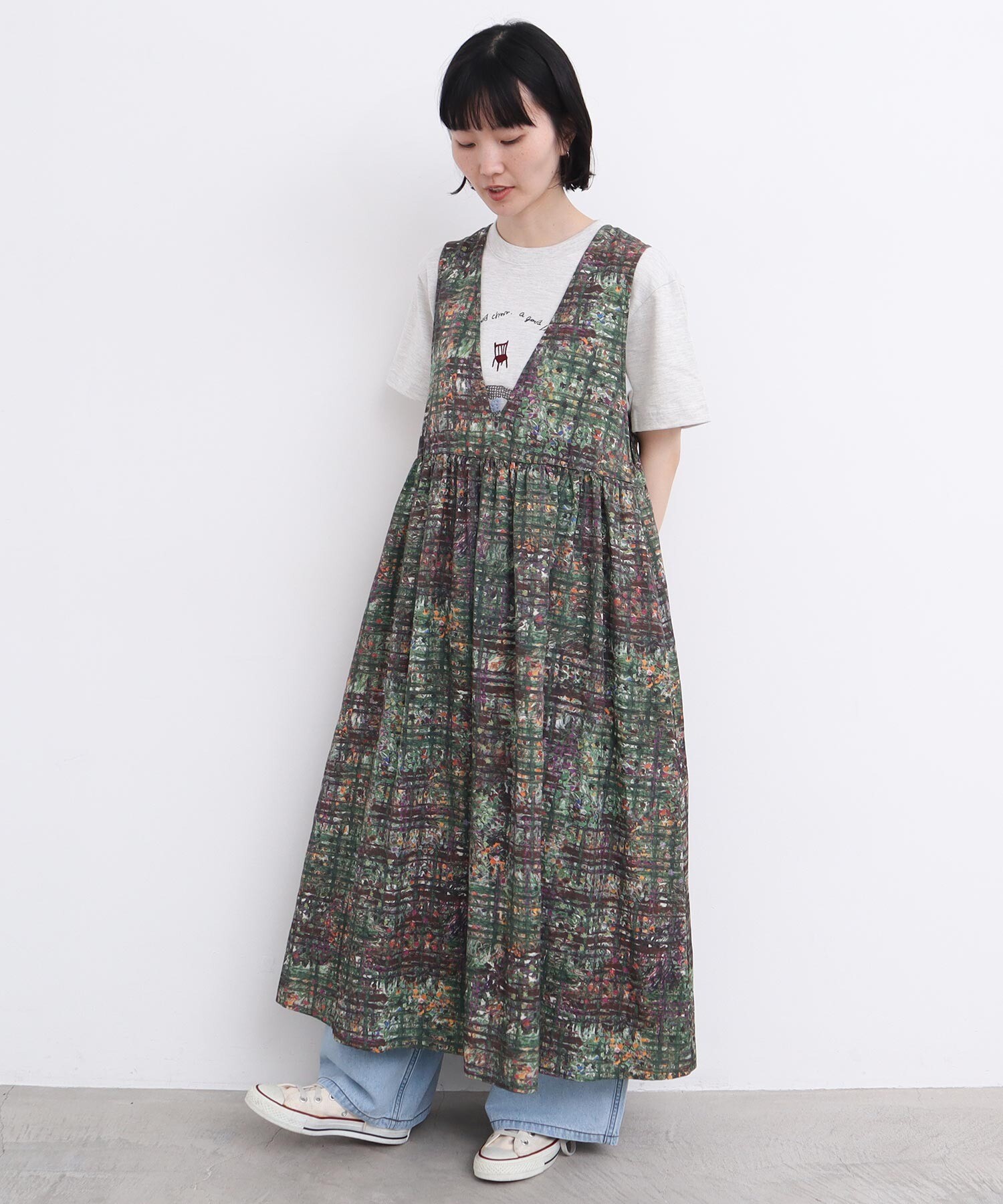 ワンピース chihiro AMBIDEX Store check × hana 2wayノースリワンピース (F