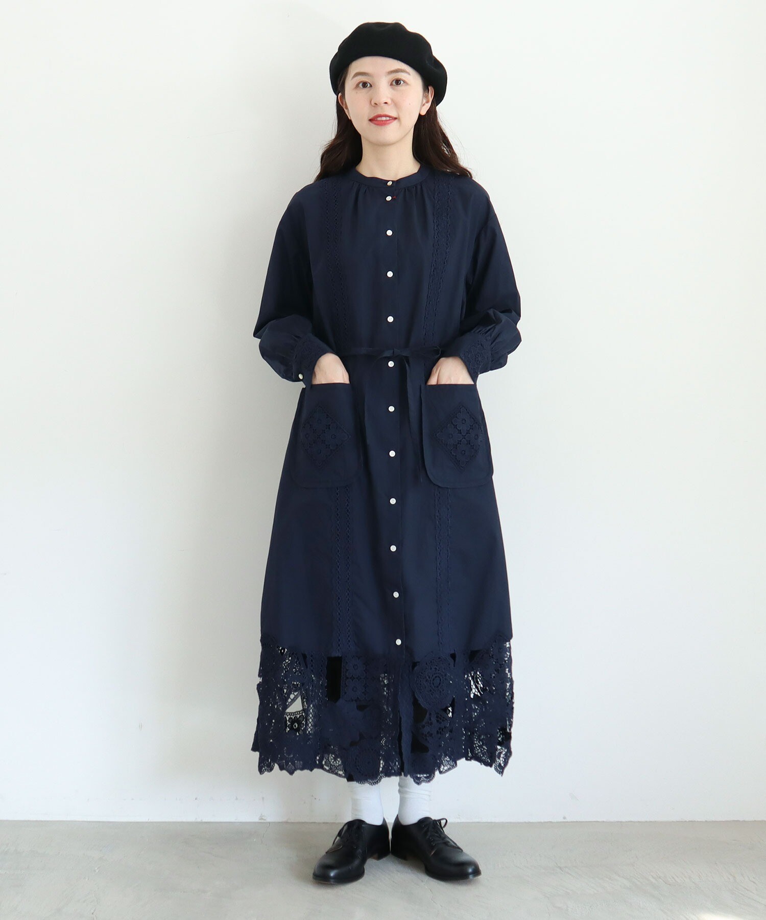 多様な l´atelier du savon フレンチリネン ロングシャツ