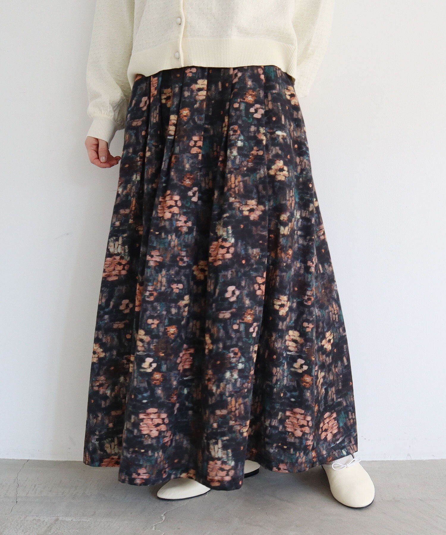 レディースl'atelier du savon 花壇のおはな　レンガプリントスカート