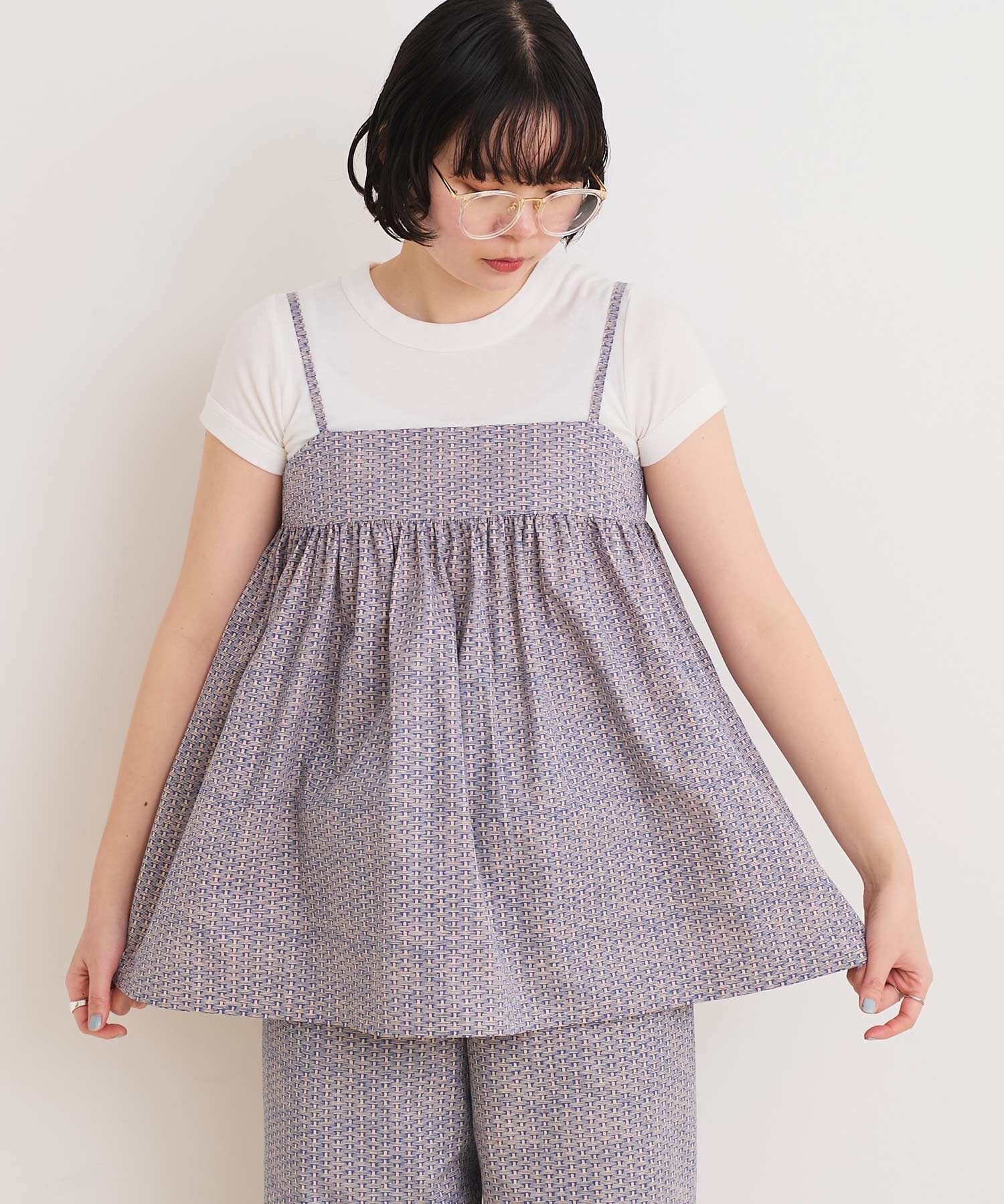 AMBIDEX Store 〇BASKET print キャミブラウス(F アオ): l