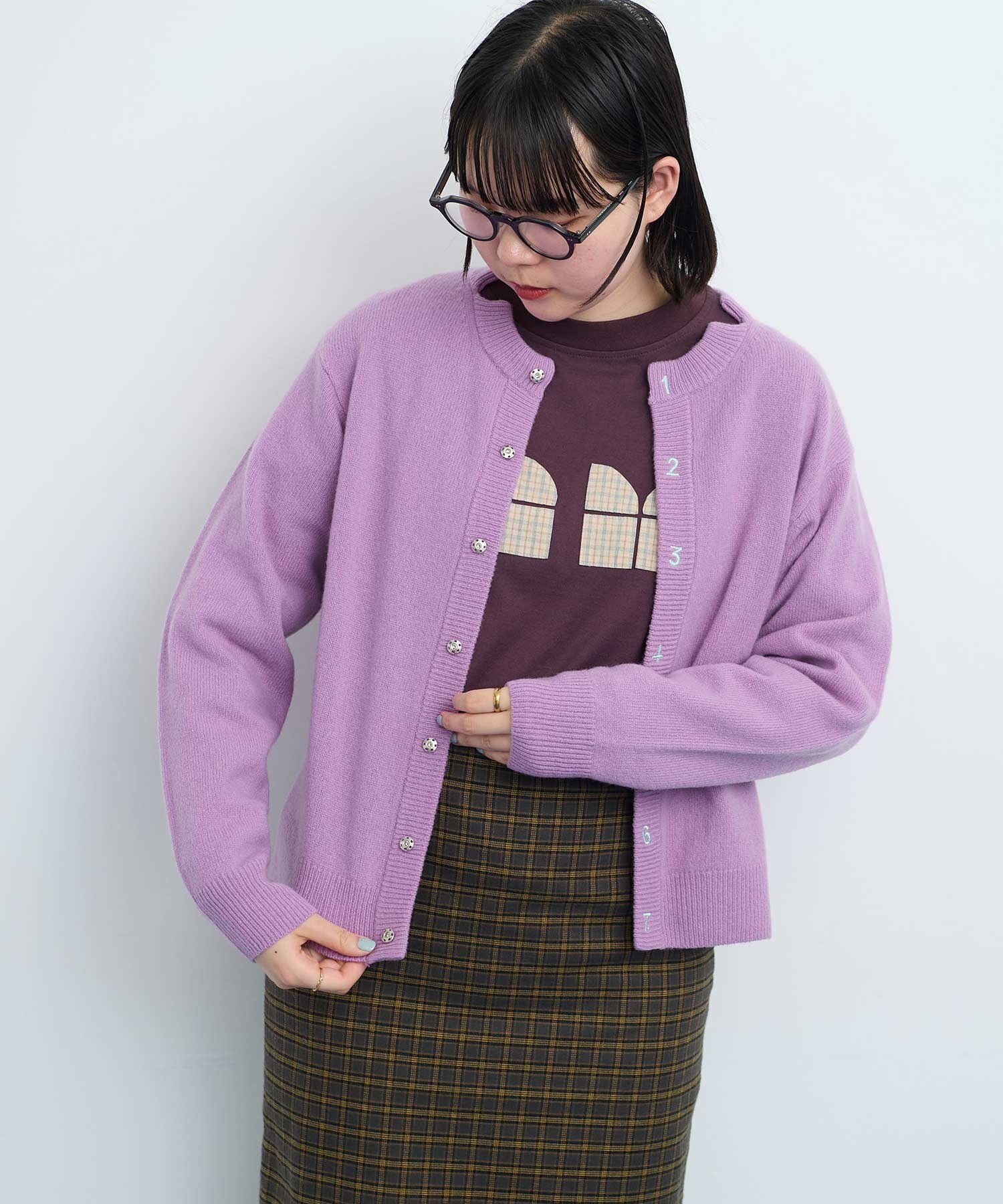 アトリエGG DENIMLINE☆新品未使用ヴィンテージ 風景画　ピンク AMBIDEX Store △数字刺繍 クルーカーディガン(F ピンク): l