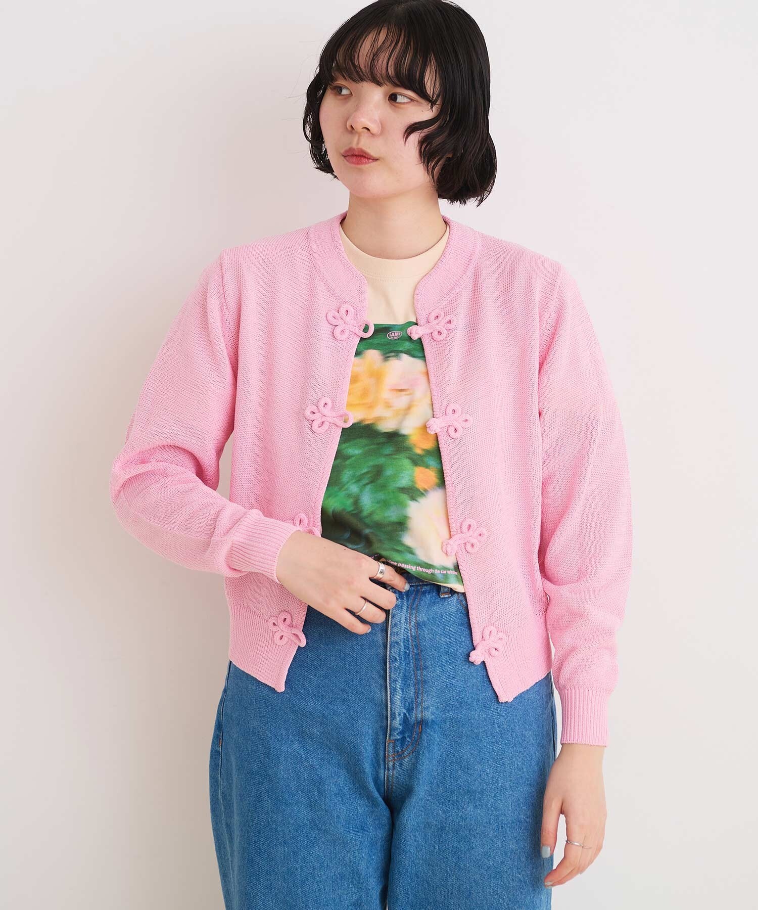 AMBIDEX Store 【予約販売】〇COTTON NYLON 華釦 カーディガン(F