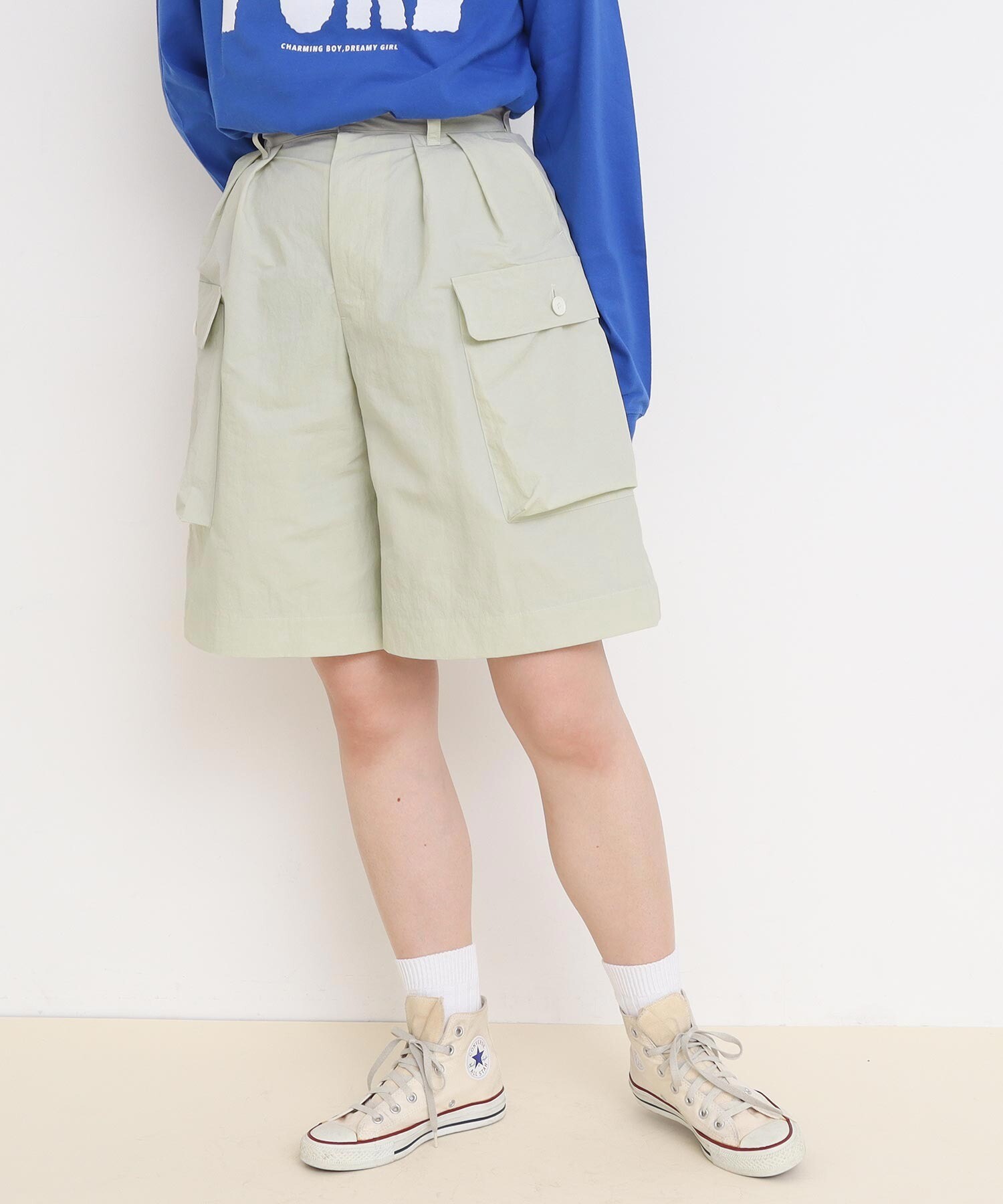 AMBIDEX Store ○Nylon dyed tusser ショートパンツ(F シロ): l