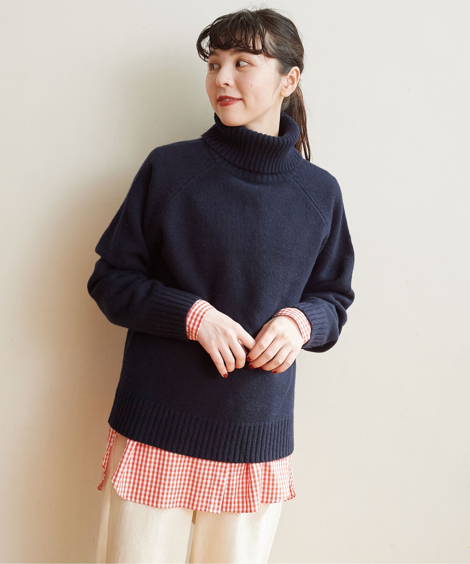 りしたニッ CHILD WOMAN - Extrafine merino wool 5GGタートルネック