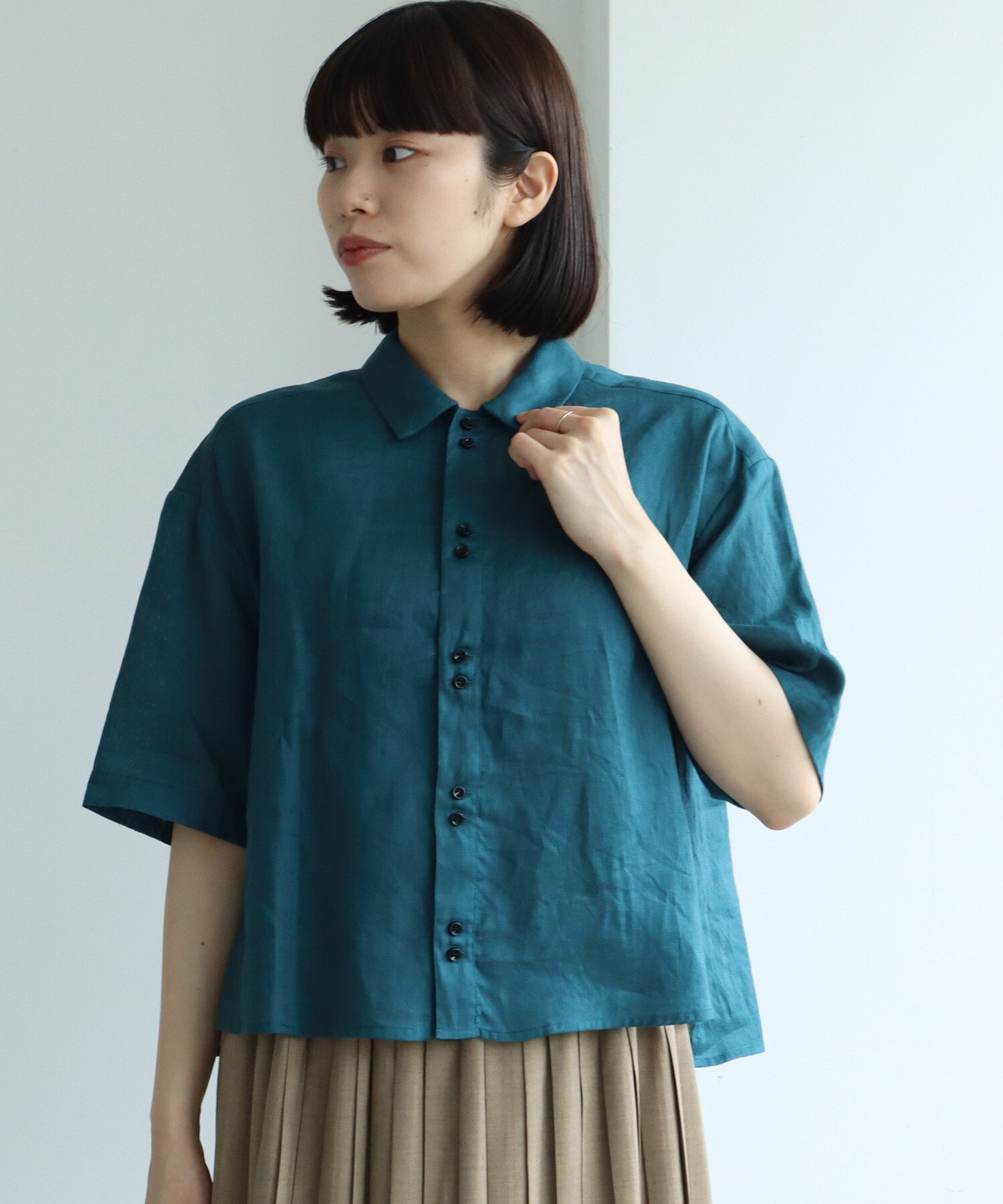 AMBIDEX Store △60s フレンチリネン boy shirt(F シロ): bulle de savon