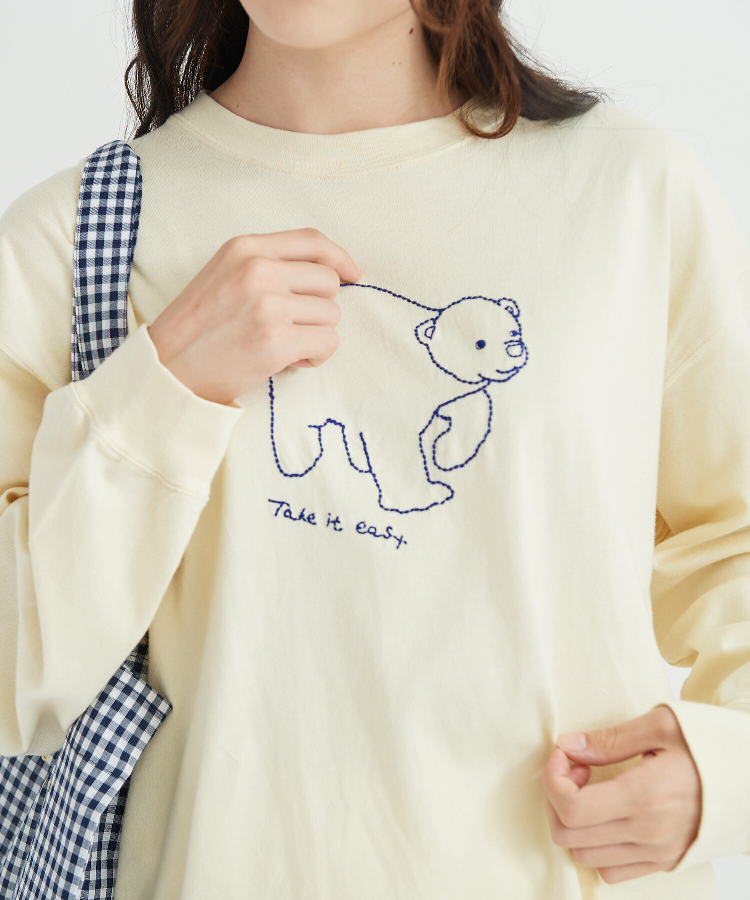AMBIDEX Store ○しろくま刺繍Tシャツ(F イエロー): bulle de savon