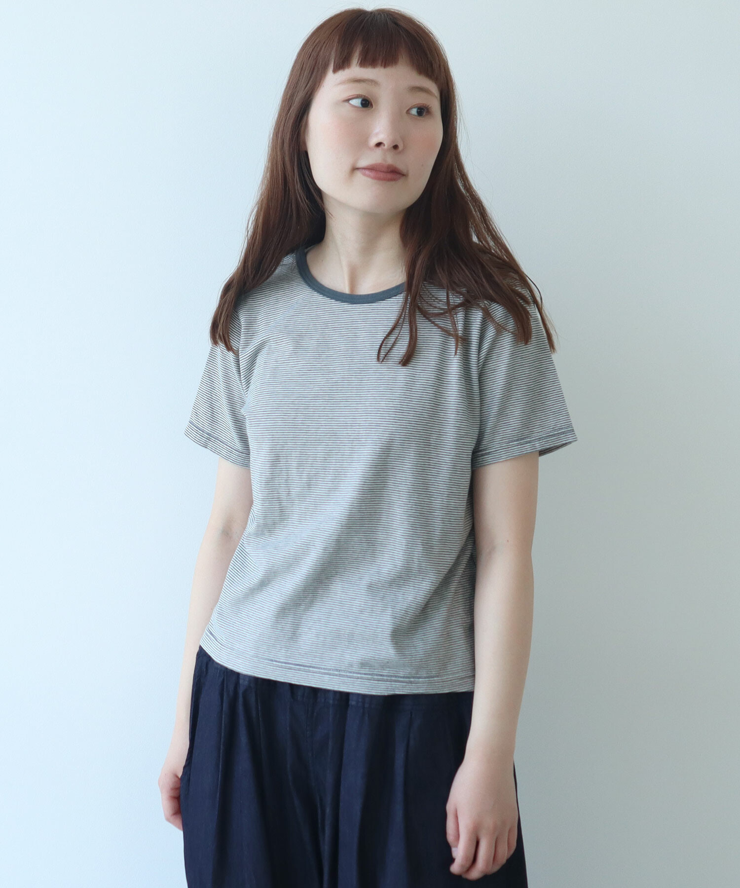 AMBIDEX Store △よわよわボーダー Tシャツ(F クロ): bulle de savon