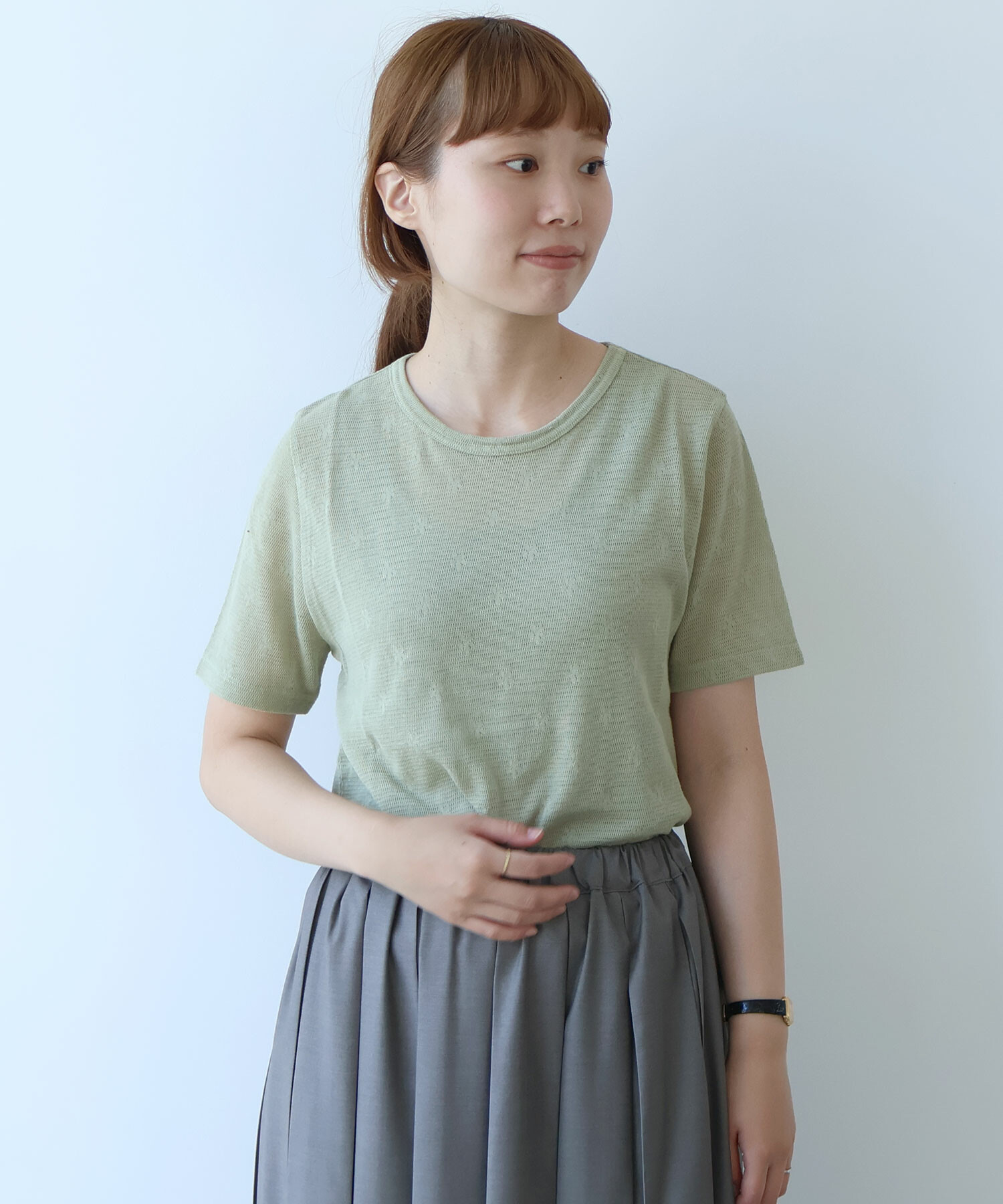 AMBIDEX Store △〇 hana×mesh ジャカード 半袖プルオーバー(F