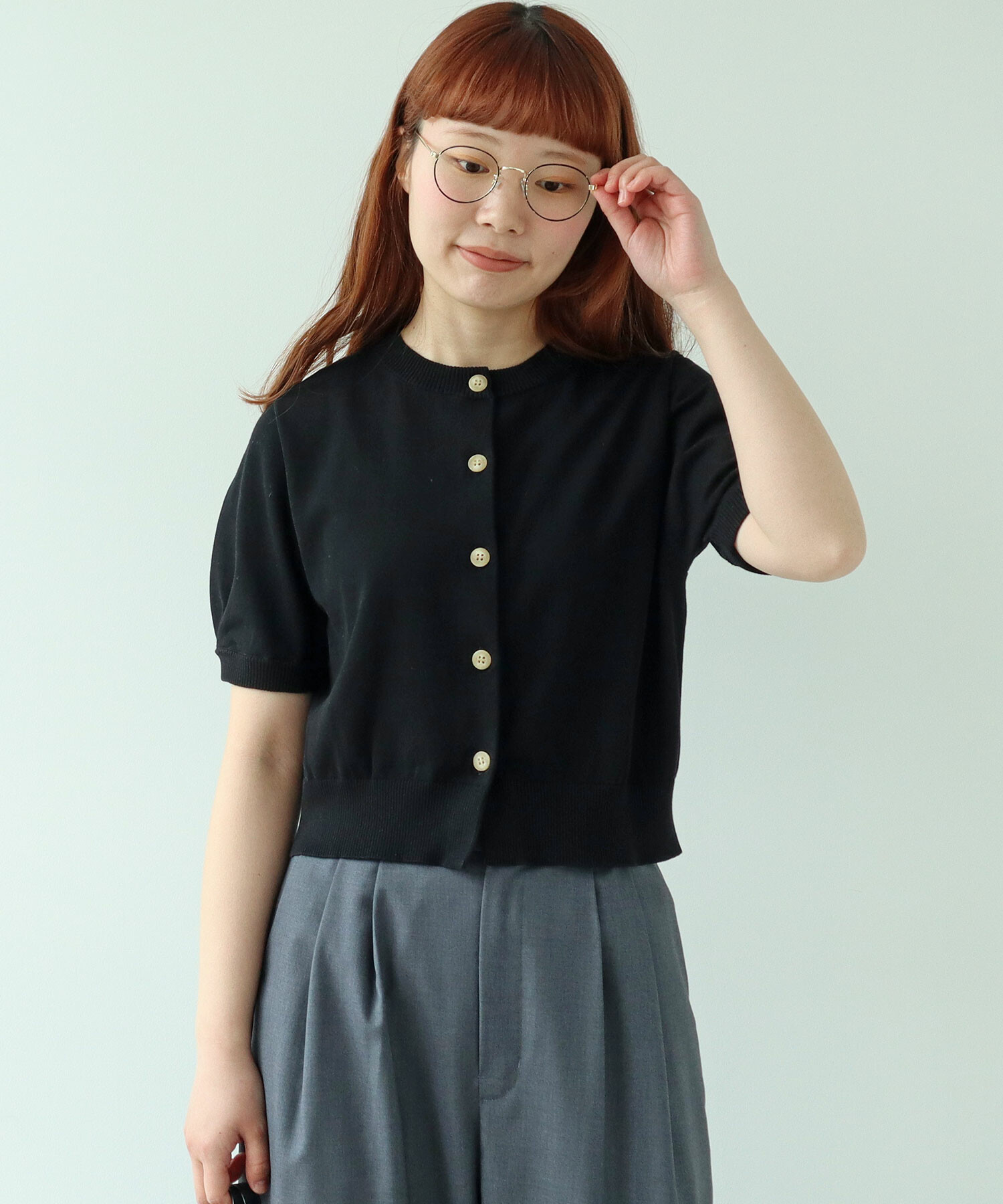 CABAN 半袖カーディガン ネイビー S CABaN 「CABaN」 ニットカーディガン X-SMALL ネイビー