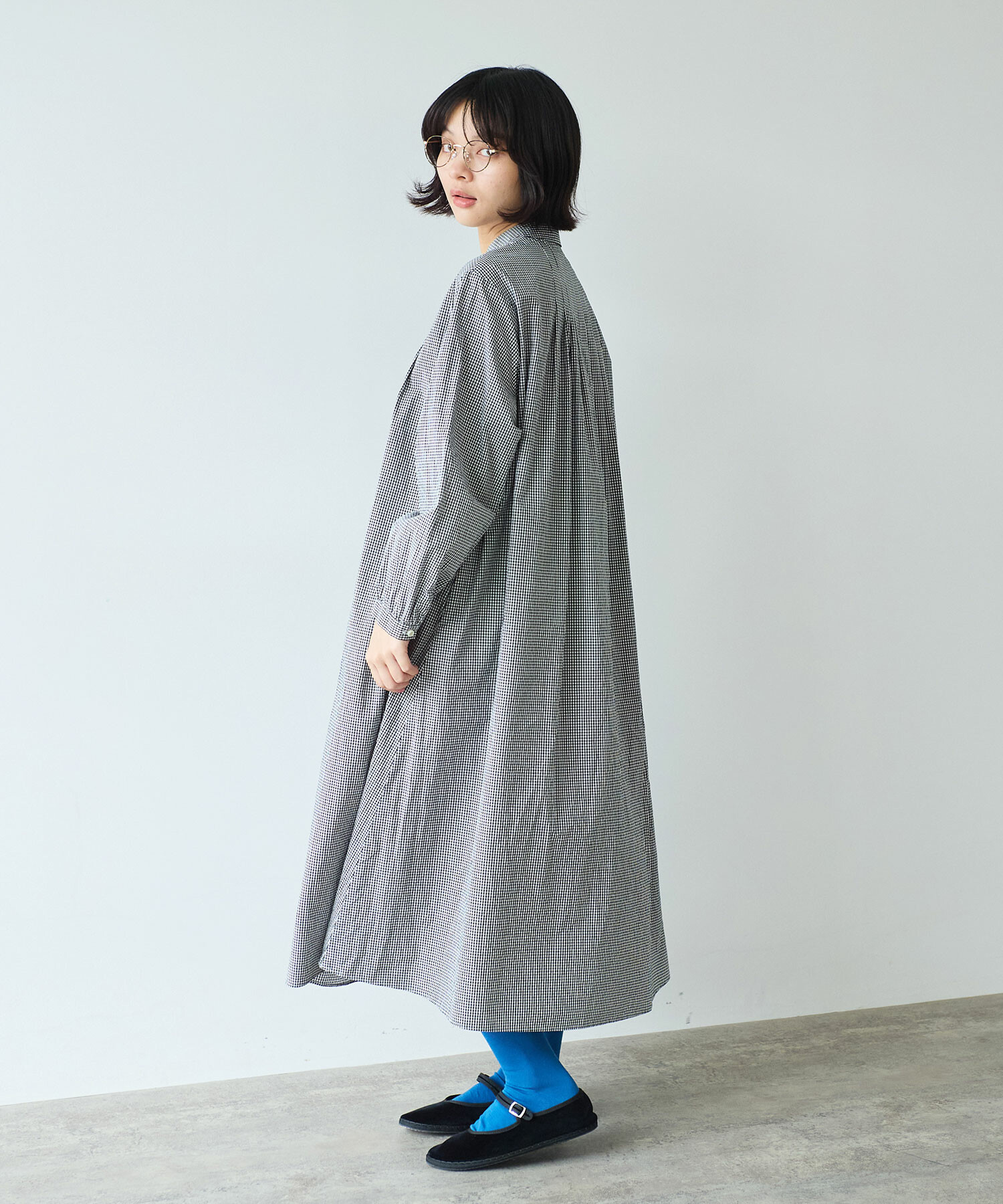 AMBIDEX Store 〇 basic cotton タックワンピース(F ギンガム): bulle