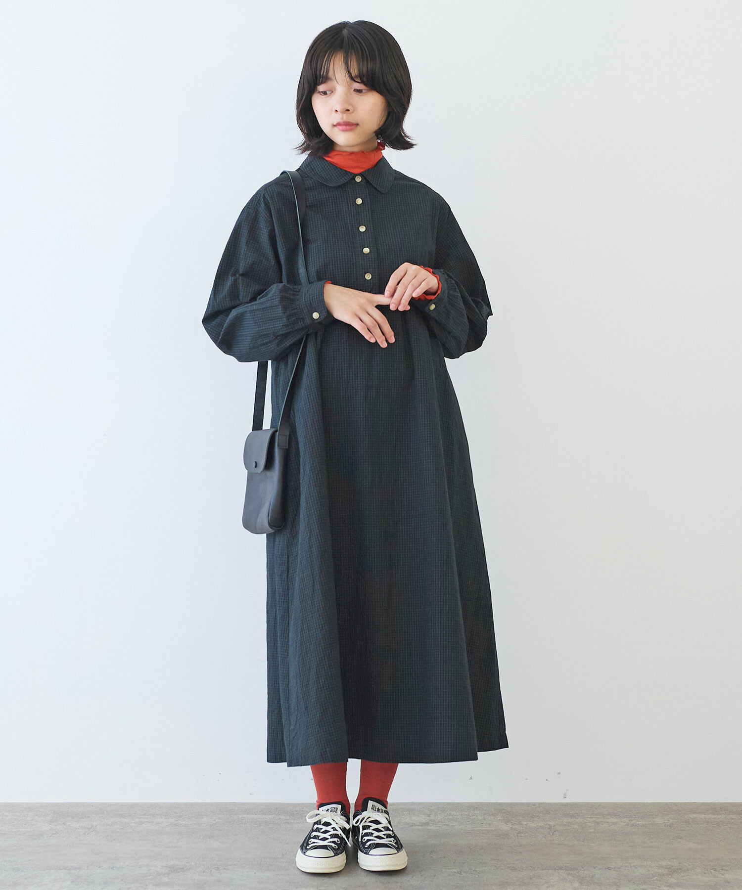 AMBIDEX Store 〇 ナチュラルリップルボイル シャツワンピース(F