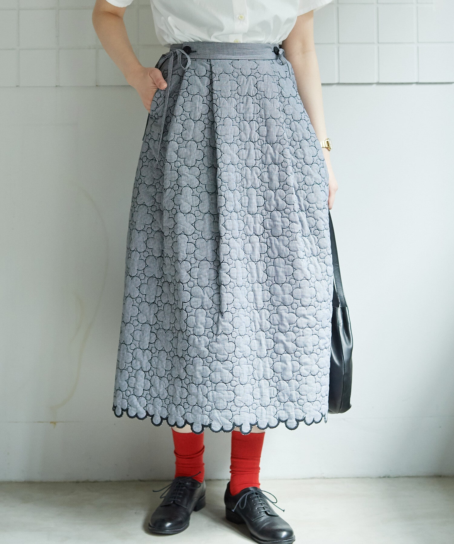 消費税無しスカートAMBIDEX Store はなとまるキルティングスカート(F シロ): bulle de savon