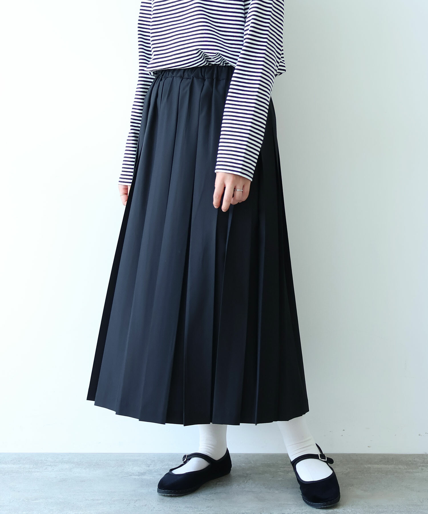 AMBIDEX Store ○T/R 太プリーツスカート(F グレー): bulle de savon
