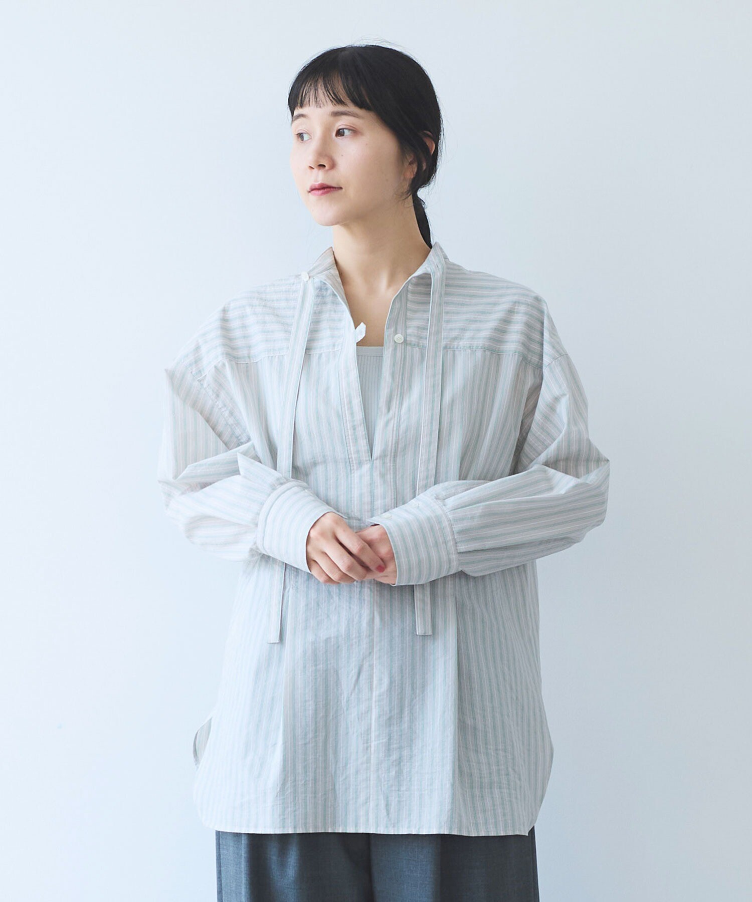 Yuni アイボリー AMBIDEX Store 【予約販売】○コットンナイロンストライプ