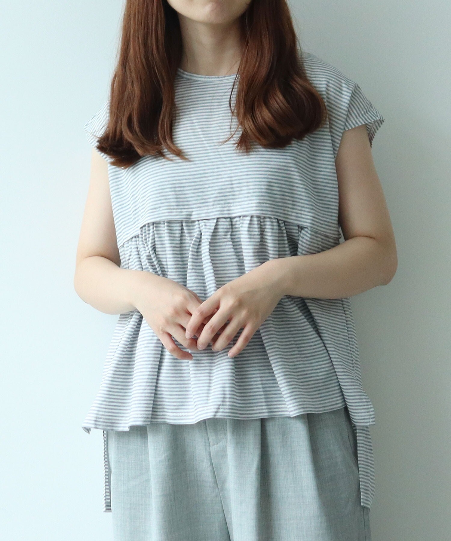 ETRETOKYO　リサイクルコットンボーダーTee　ブルー ETRETOKYO リサイクルコットンボーダーTee ブルー ETRÉ TOKYO