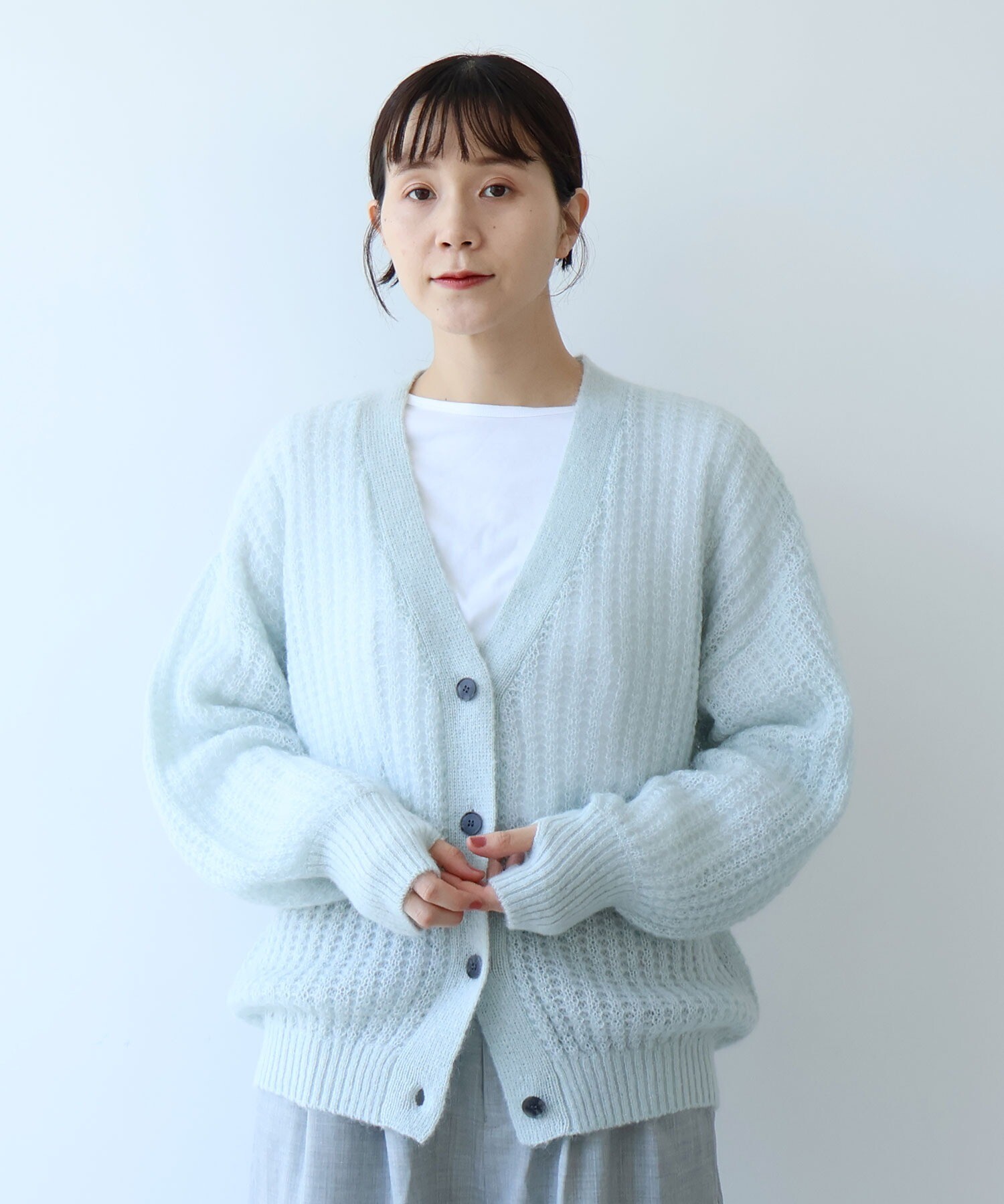 AMBIDEX Store ○ウール/mohair/ナイロン カーディガン(F ピンク): yuni