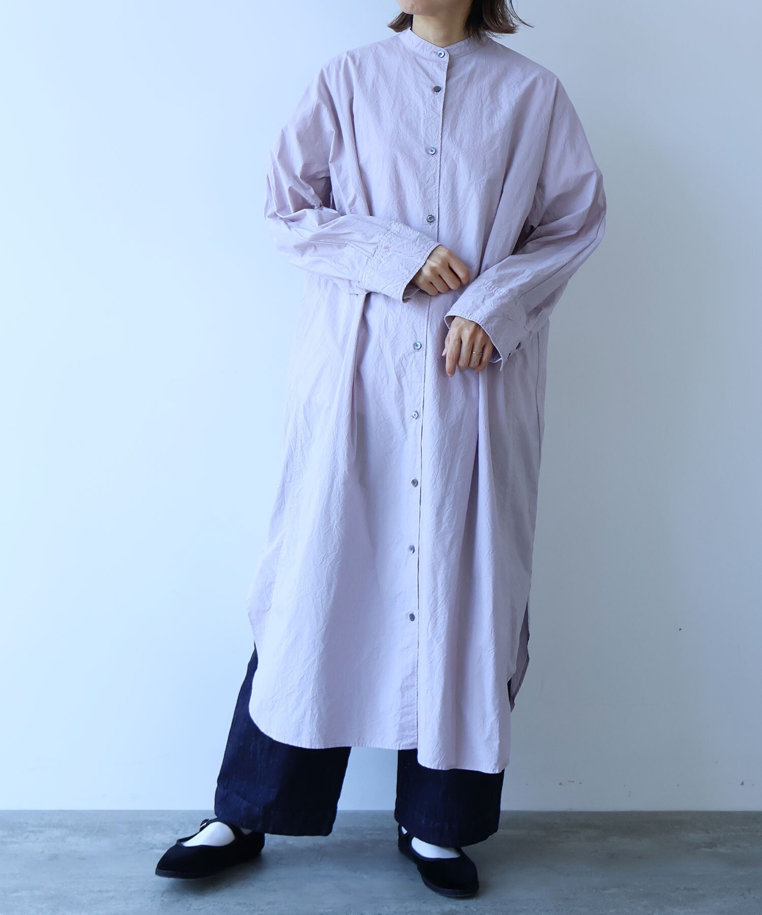 AMBIDEX Store ○コットンキャッチワッシャー タックシャツ ワンピース