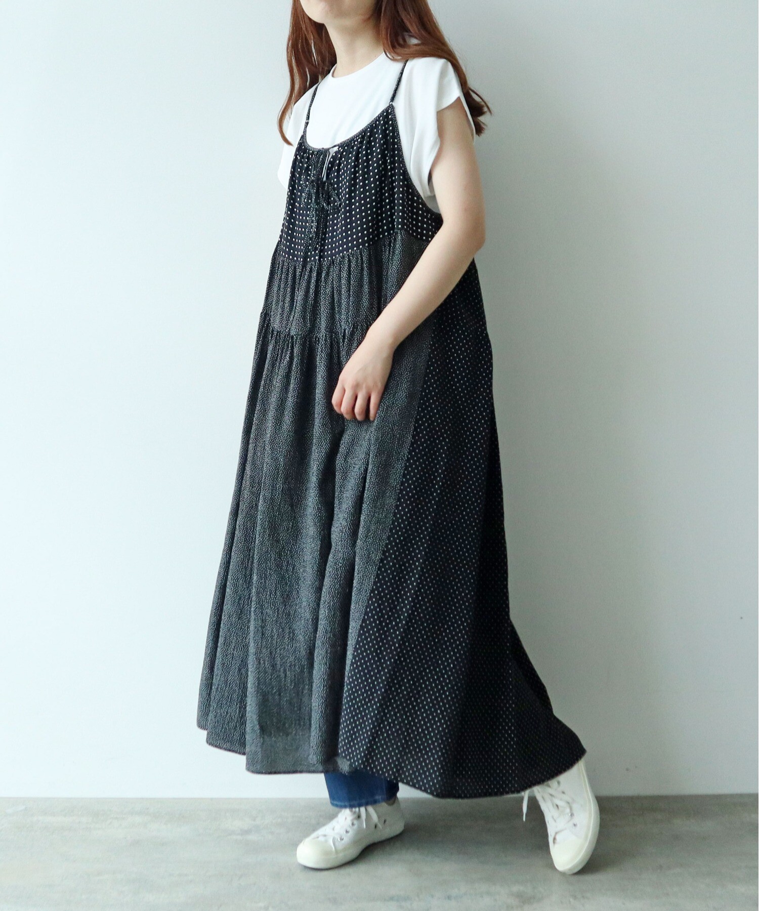 AMBIDEX Store ○dot print jumper スカート(F マルチドット): yuni