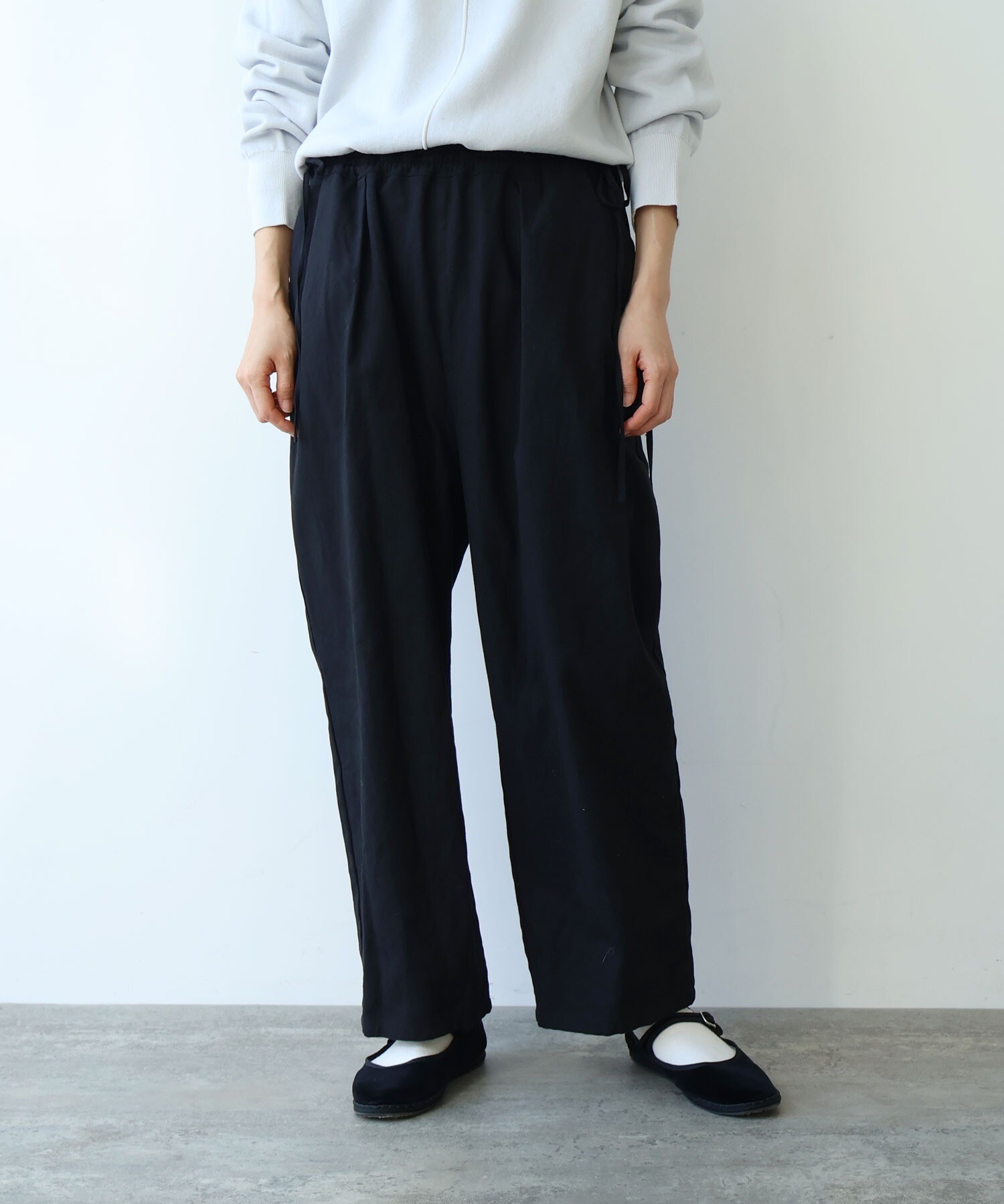 AMBIDEX Store 強撚organic cotton hemp drawstrings cocoon パンツ(F
