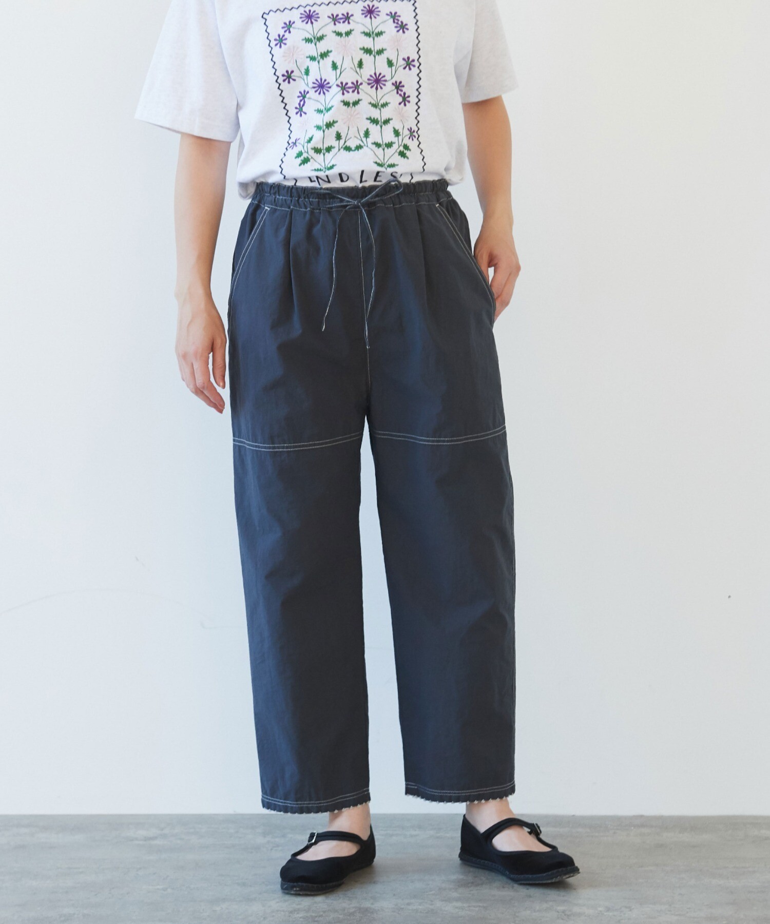 AMBIDEX Store ○ワッシャー コットンナイロン イージーパンツ(F  