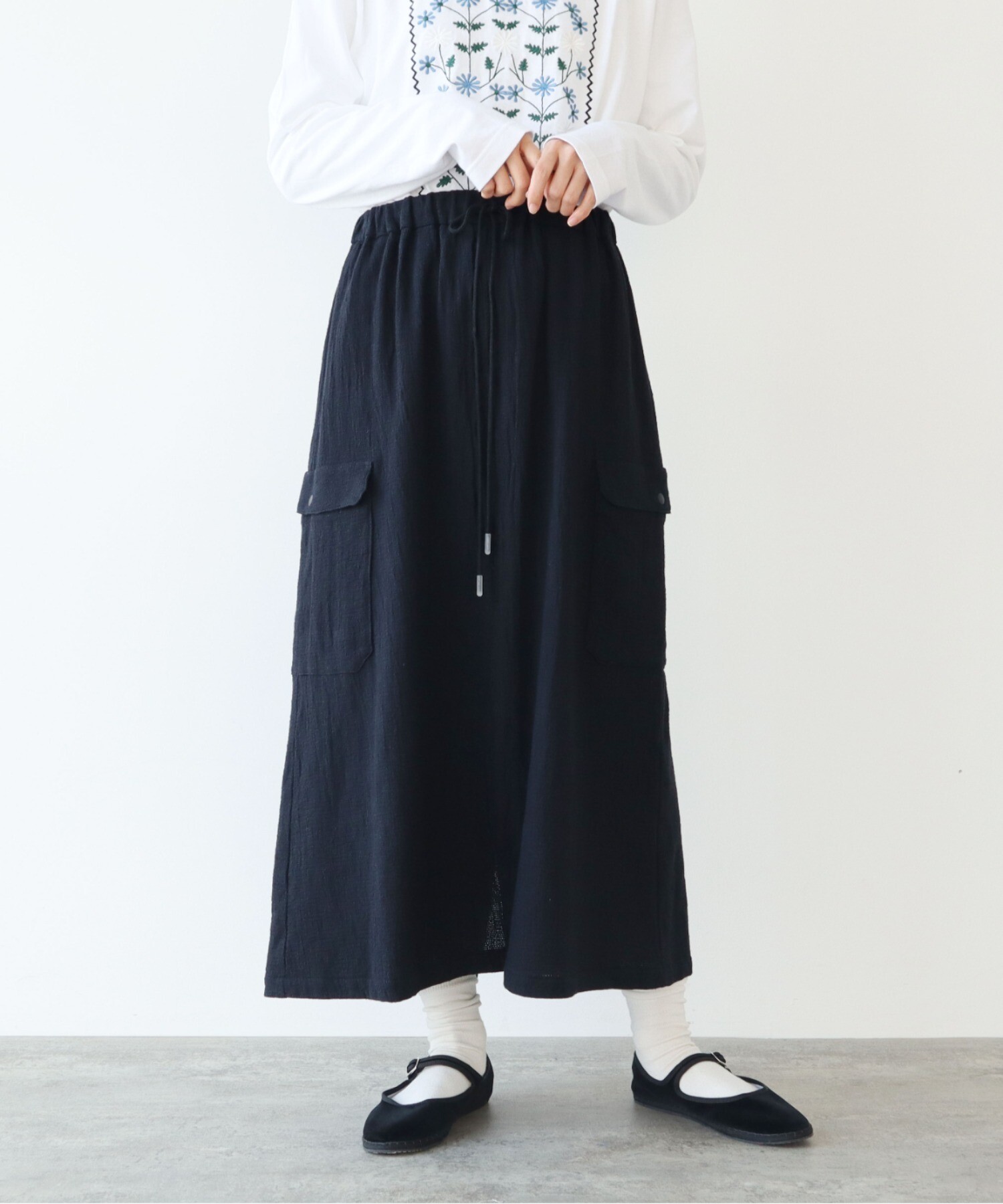 AMBIDEX Store ○manteco サイドポケットスカート(F アオ): yuni