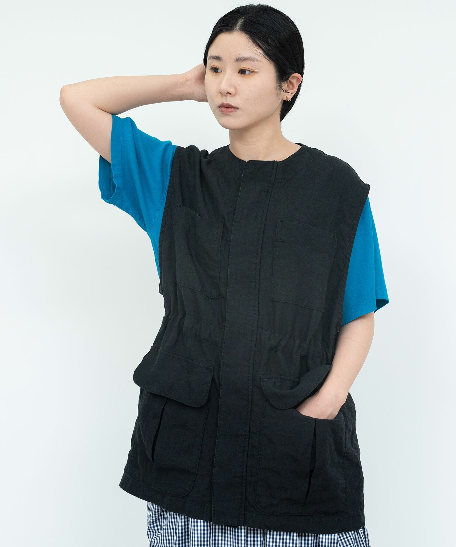 AMBIDEX Store △○60/高密度LINEN ベスト(F KINARI): FLAT-cic-HATENA