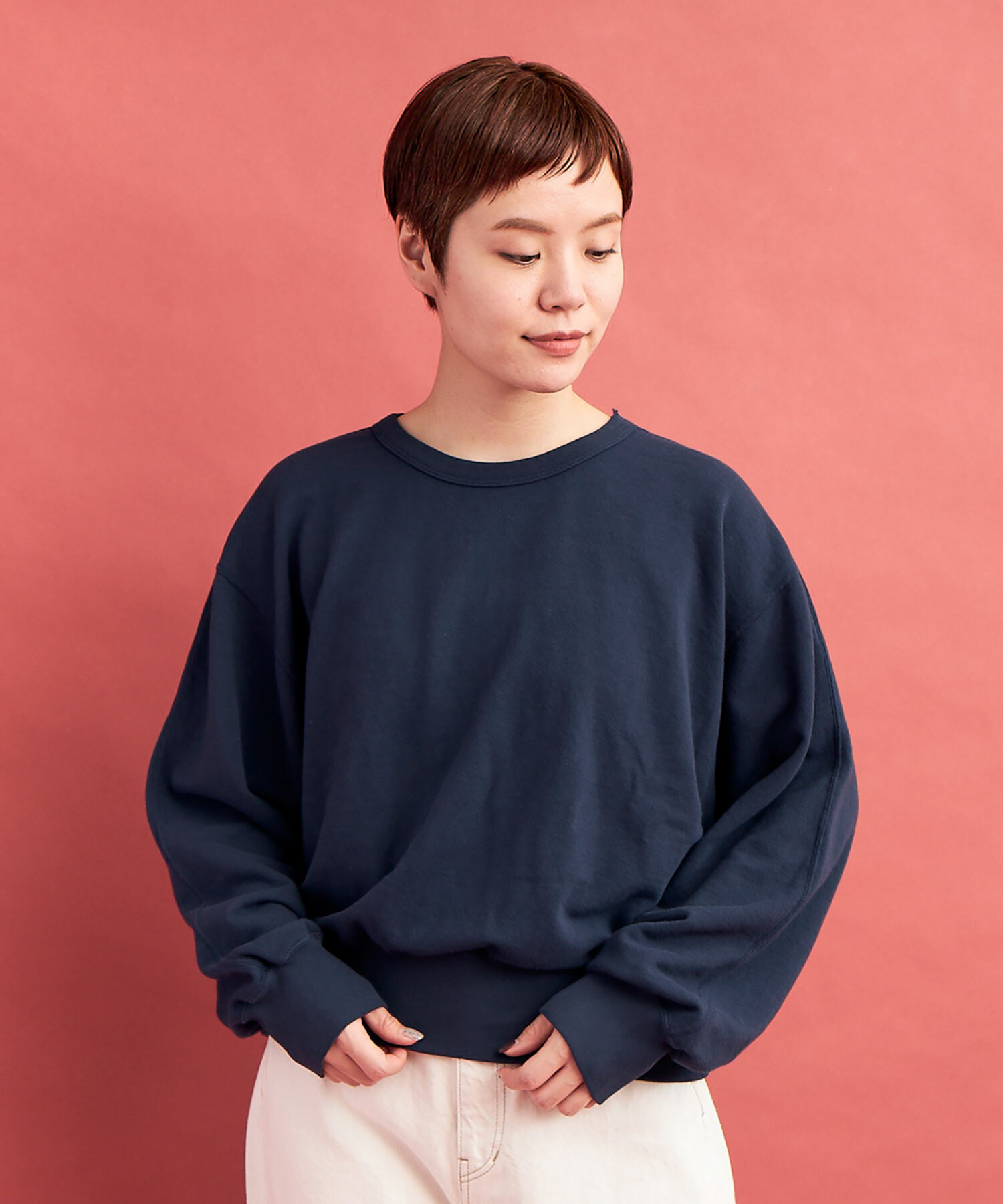 (^^)さん専用　amandinha10 EU43 AMBIDEX Store ○GV HIGH TWIST 裏毛 CREW プルオーバー(F LIGHT