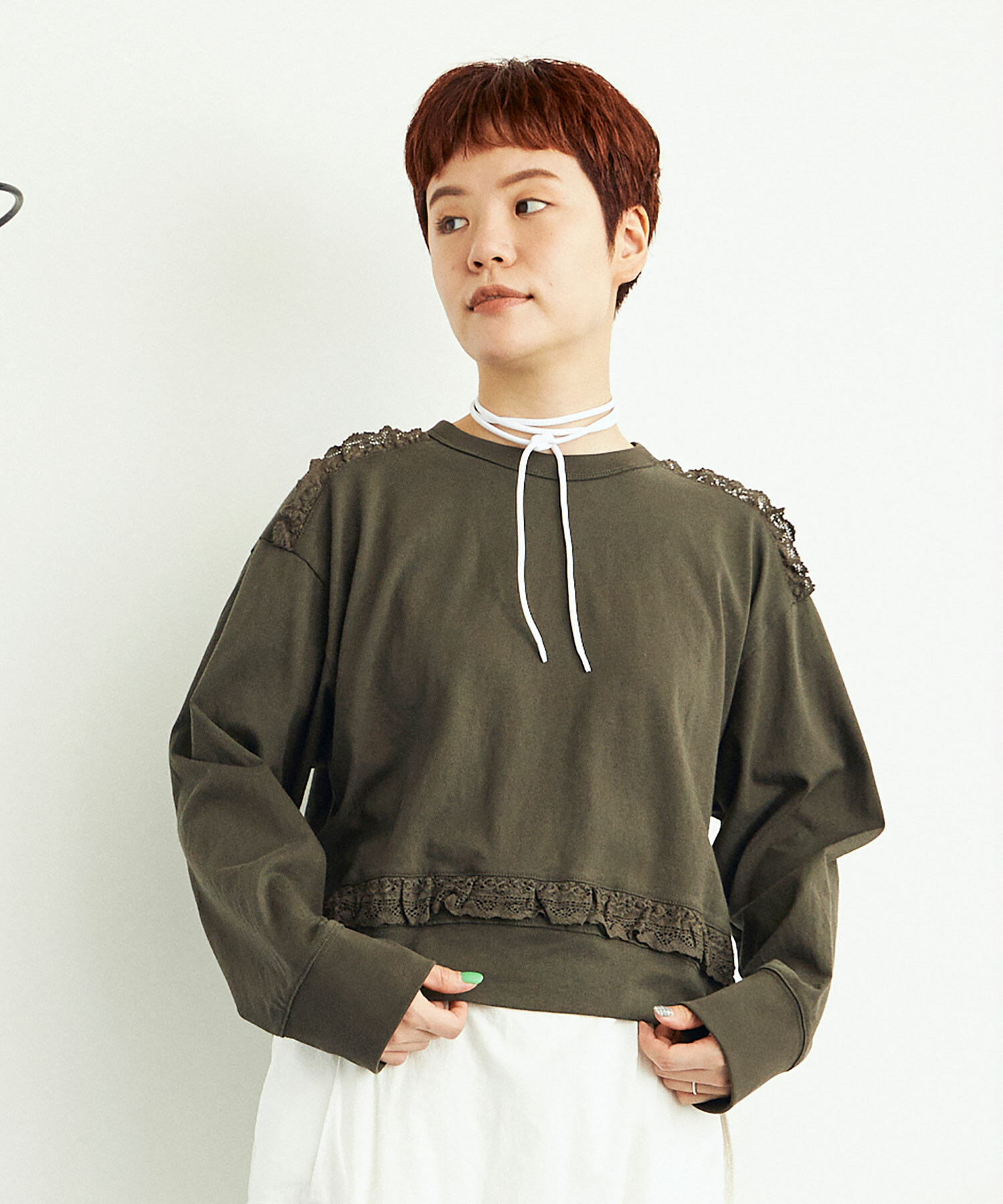 ◎オーダーページ AMBIDEX Store ○cotton lace SHORT プルオーバー(F WHITE