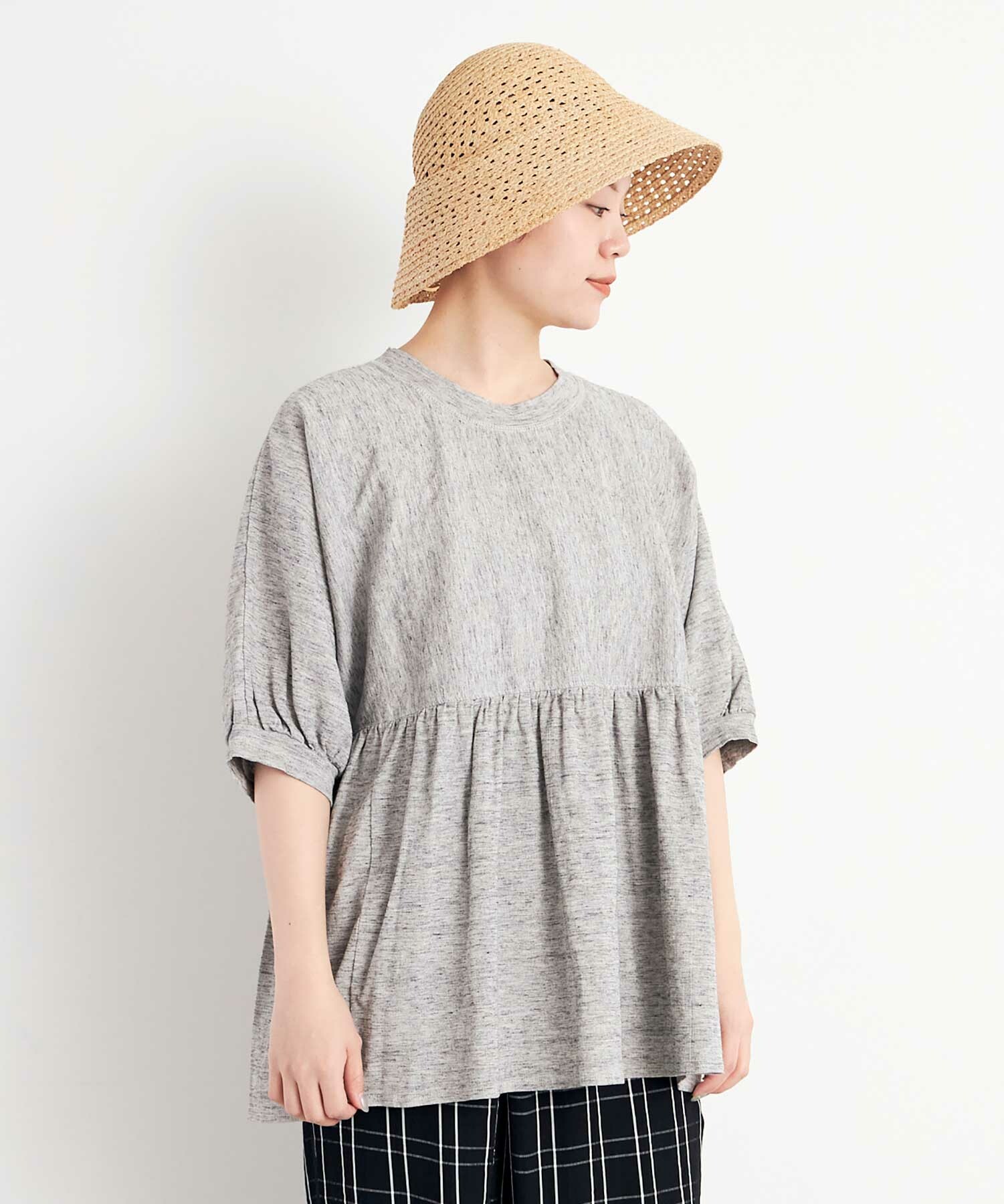 AMBIDEX Store ○CHIJIMI GATHER プルオーバー(F PINK): FLAT