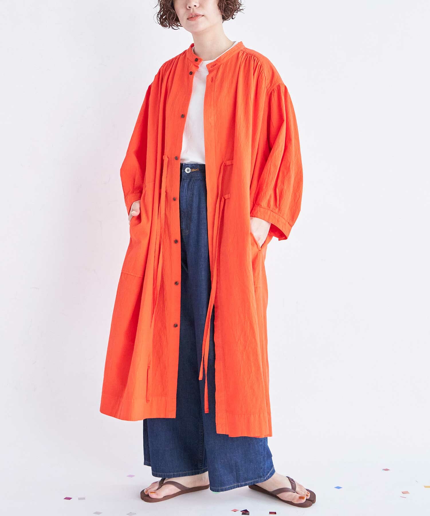 AMBIDEX Store ○強撚POPLIN LANTAN ワンピース(F BLUE): FLAT