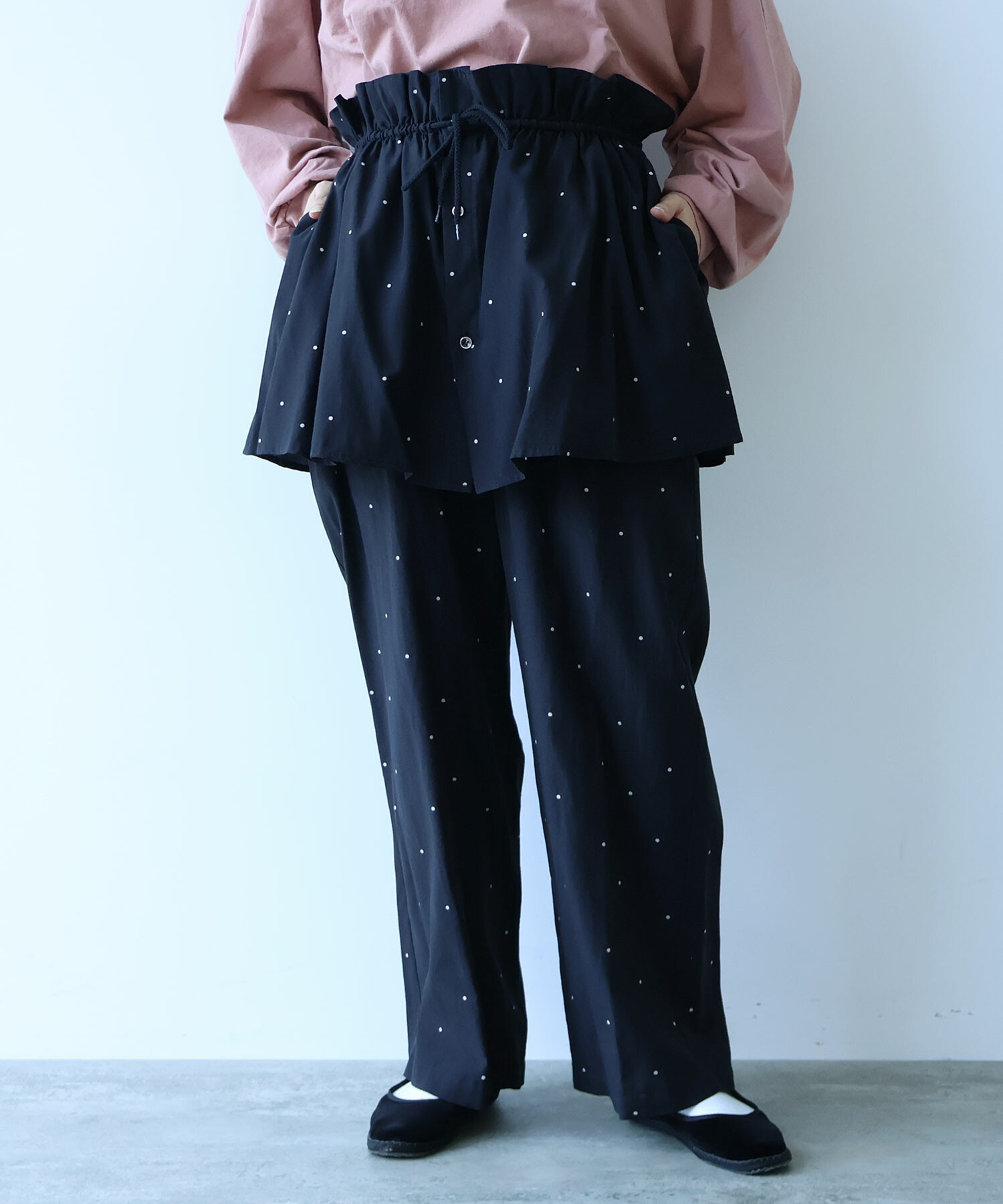 mi.m⚮̈﻿様　オーダー品　デイリーパンツ・M ポケット1 チャイブあずきミルク AMBIDEX Store ○typewriter コットン/レーヨン DOT LAYERED